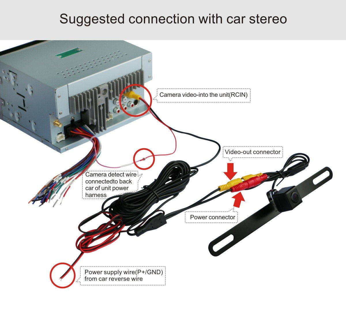 Atoto Ac-4486 Waterproof High Definition Hidden/Concealed License Plate Car Rear View Camera