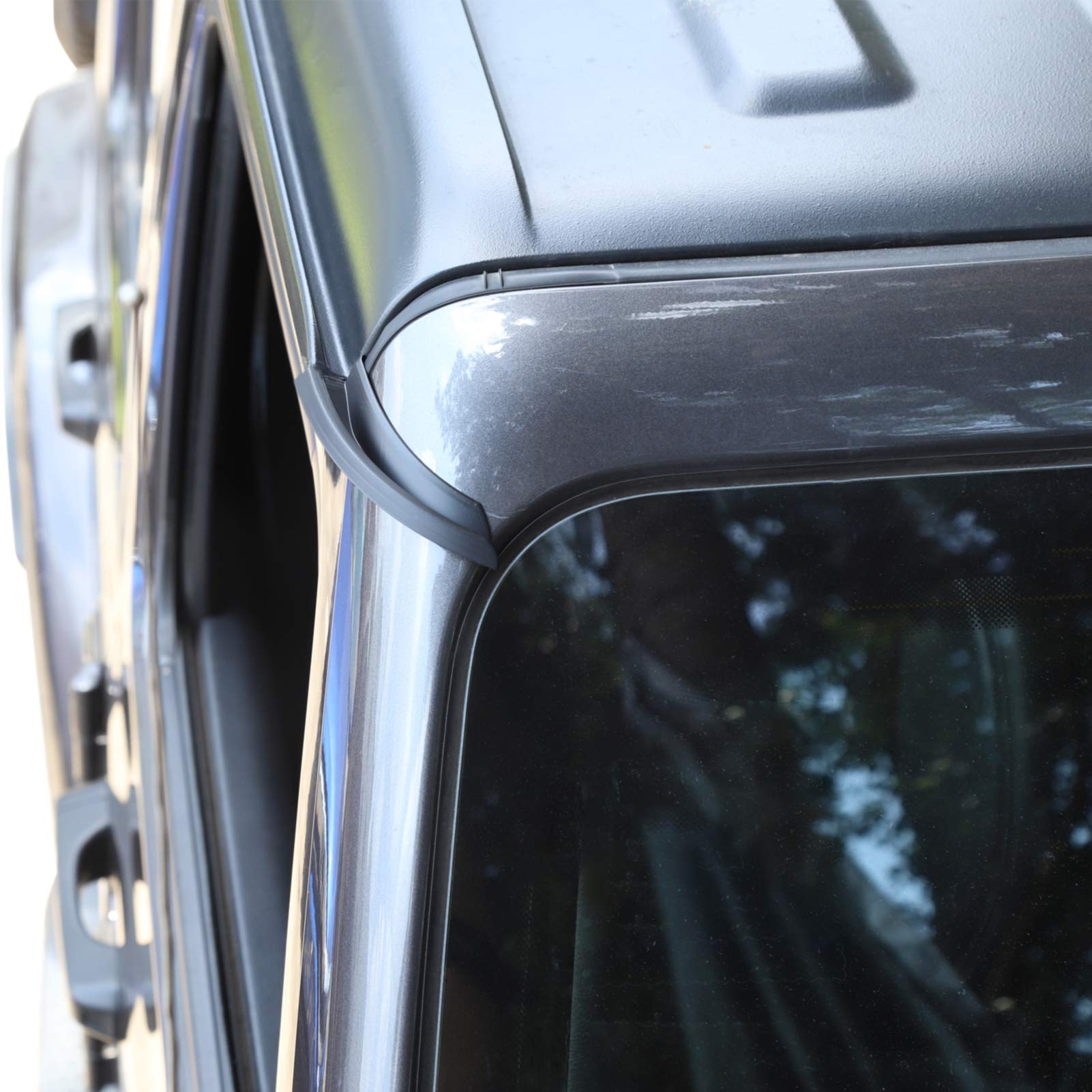 JeCar Hardtop Rain Diverter ABS Drip Rail Extension Rain Gutter Exterior Accessories Compatible with Jeep Wrangler 2018-2023 JL