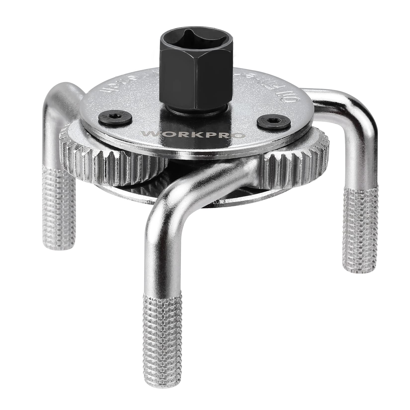 WORKPRO Universal Adjustable Oil Filter Wrench From 3 to 5.5, Heavy Duty Oil Filter Removal Tool with 3 Jaws for Cars, Trucks, T
