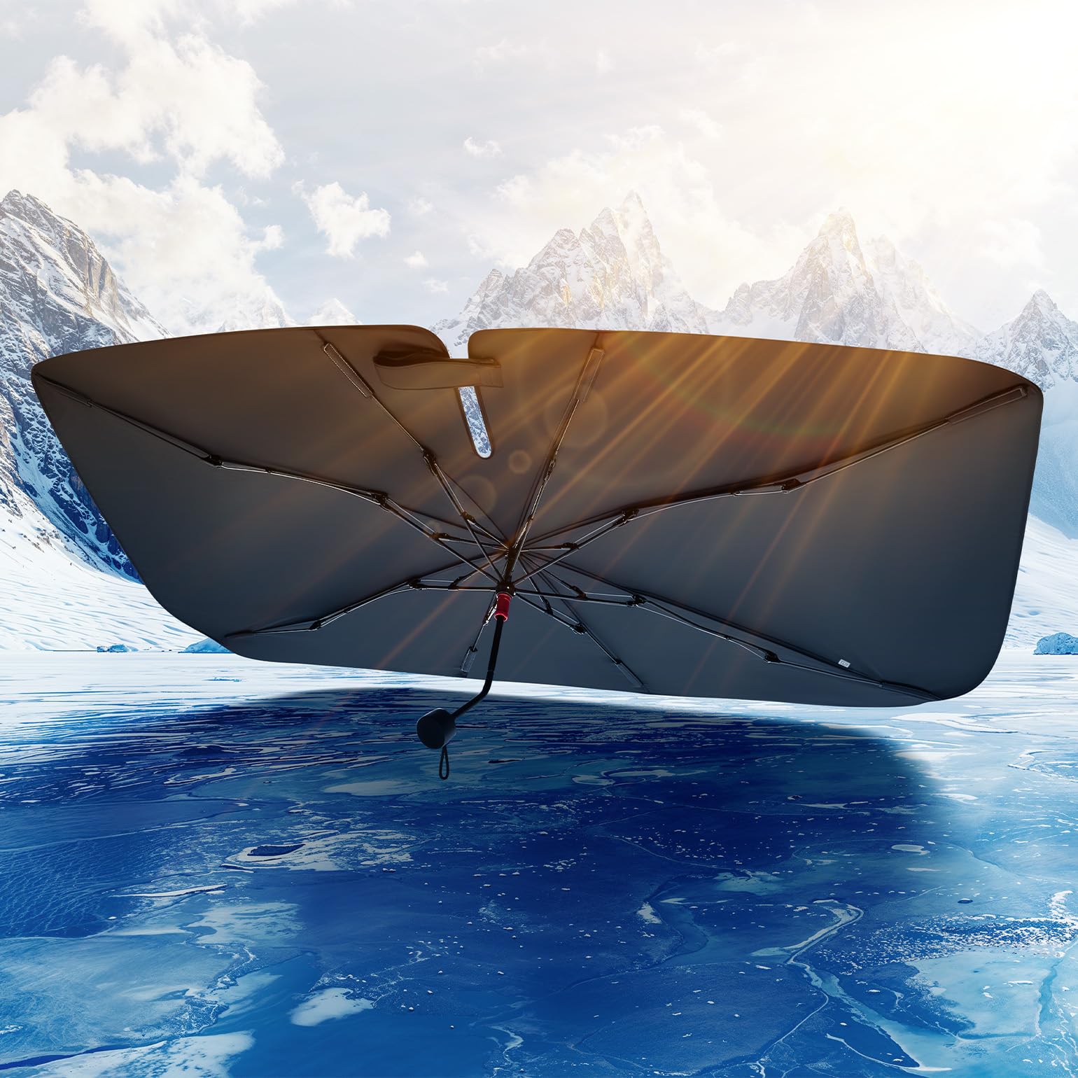 JOYTUTUS Windshield Sunshade Umbrella, Automotive Interior Sun Protection, Titanium Silver-Plated Coating Protect Car from Sun R