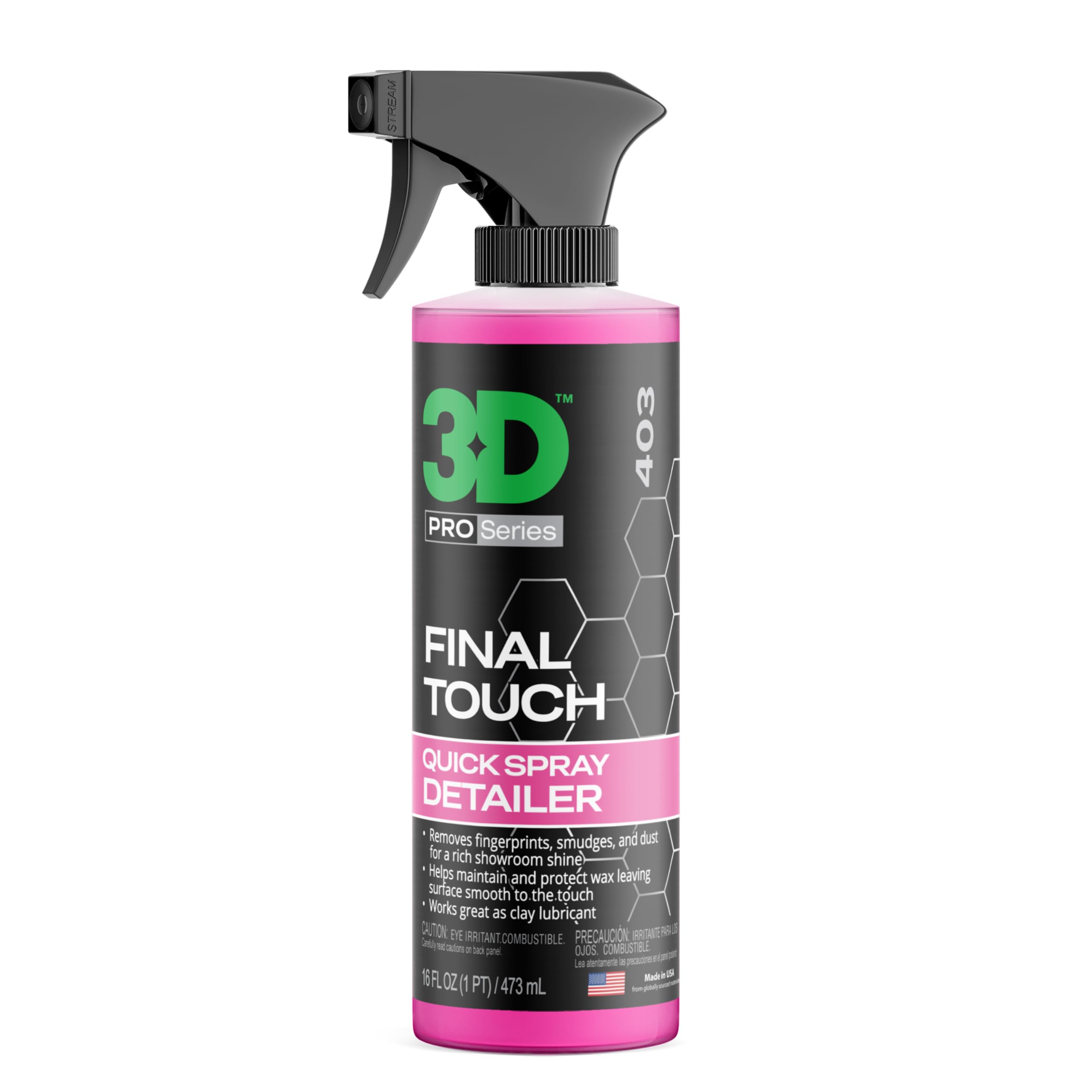 3D Final Touch Quick Detail Spray - Easy Spray On, Wipe Off Showroom Shine 16Oz.