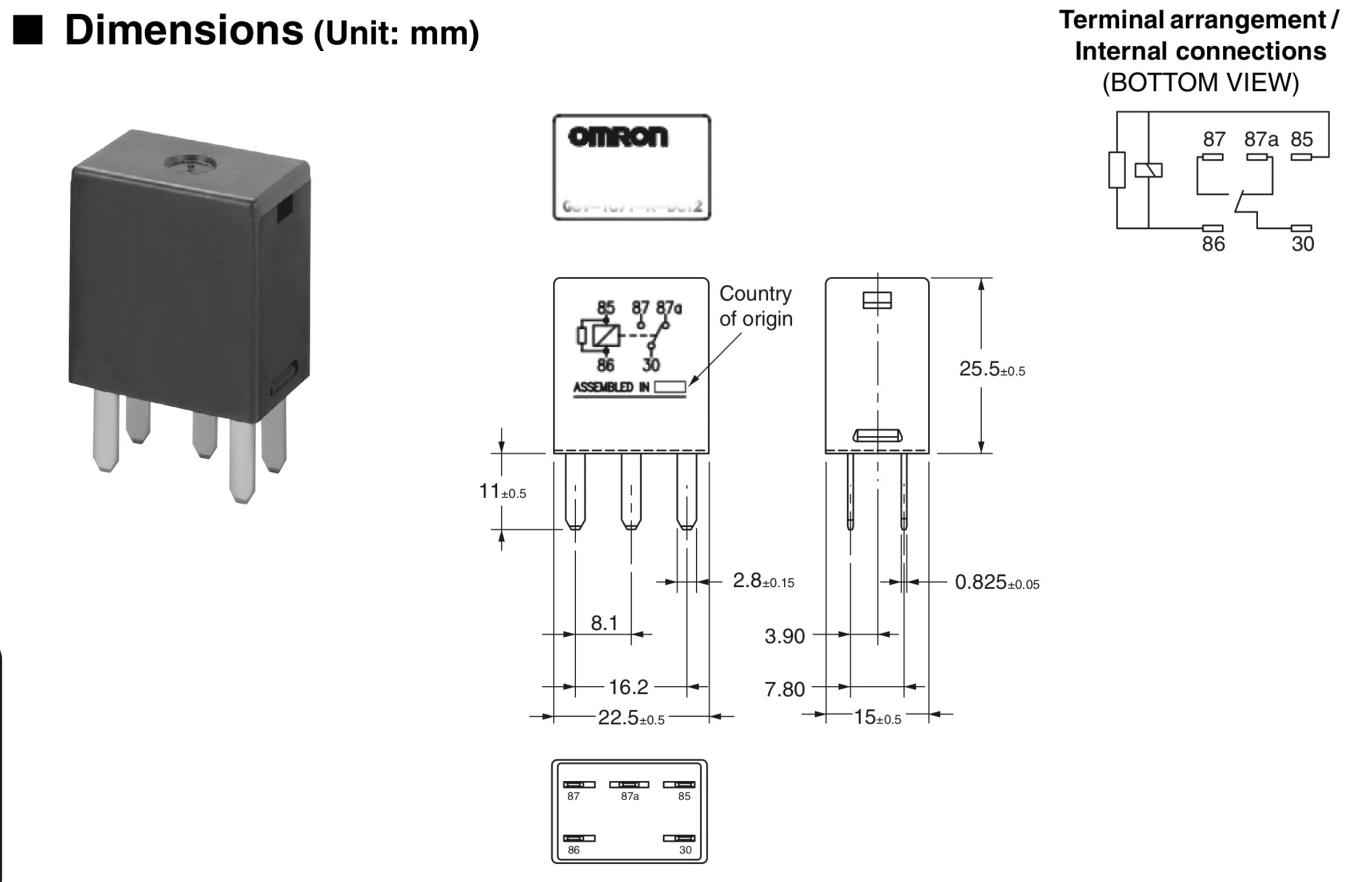 Omron Gm 5 Pin Black 12077866 Replacement For Relay 5810-0202, 7866