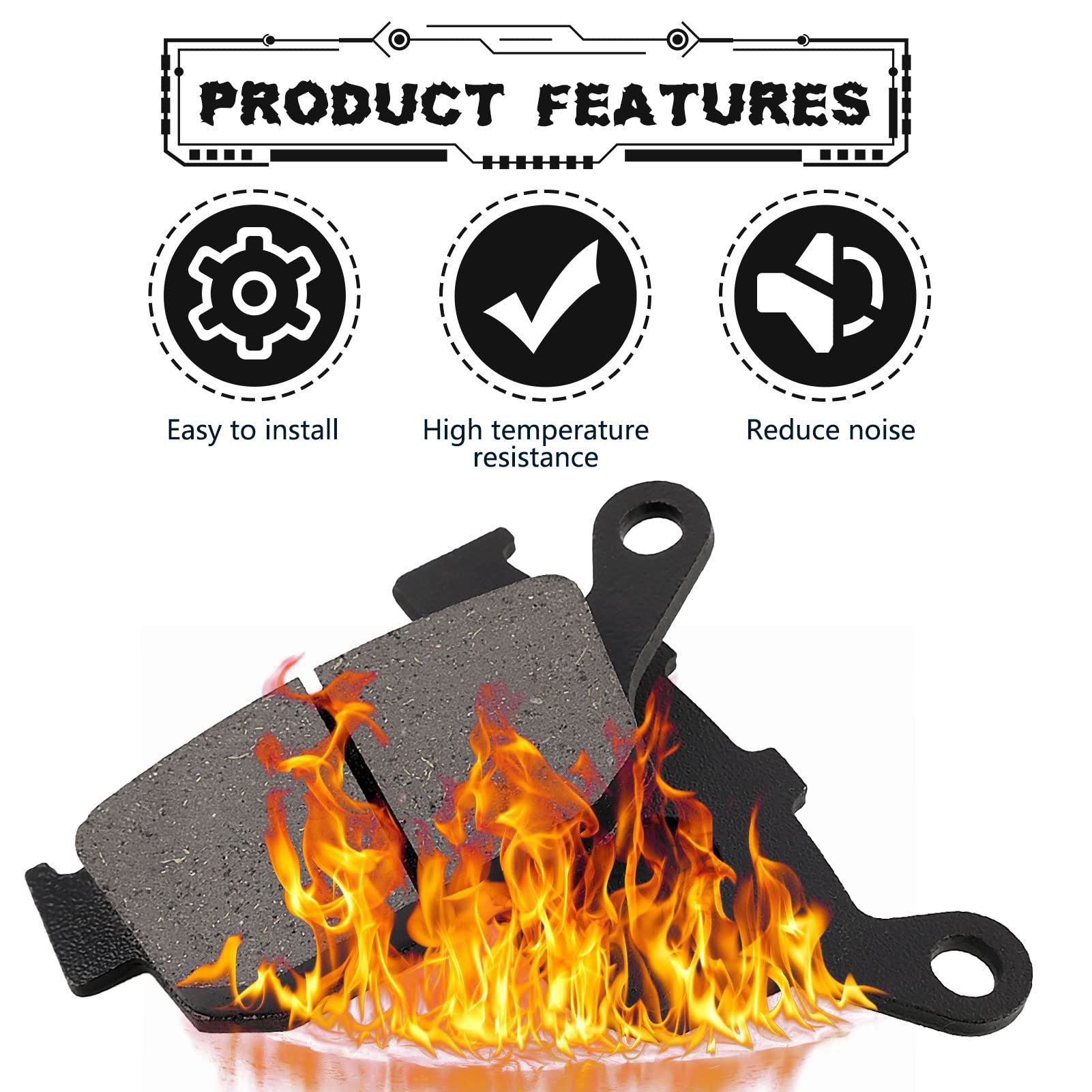 LOCOPOW Front & Rear Brake Pads for Honda CB500F CB300F CB500X CBR250R CBR300R CBR500R CMX300 CMX500 Rebal 300 500 CTX700 NC700