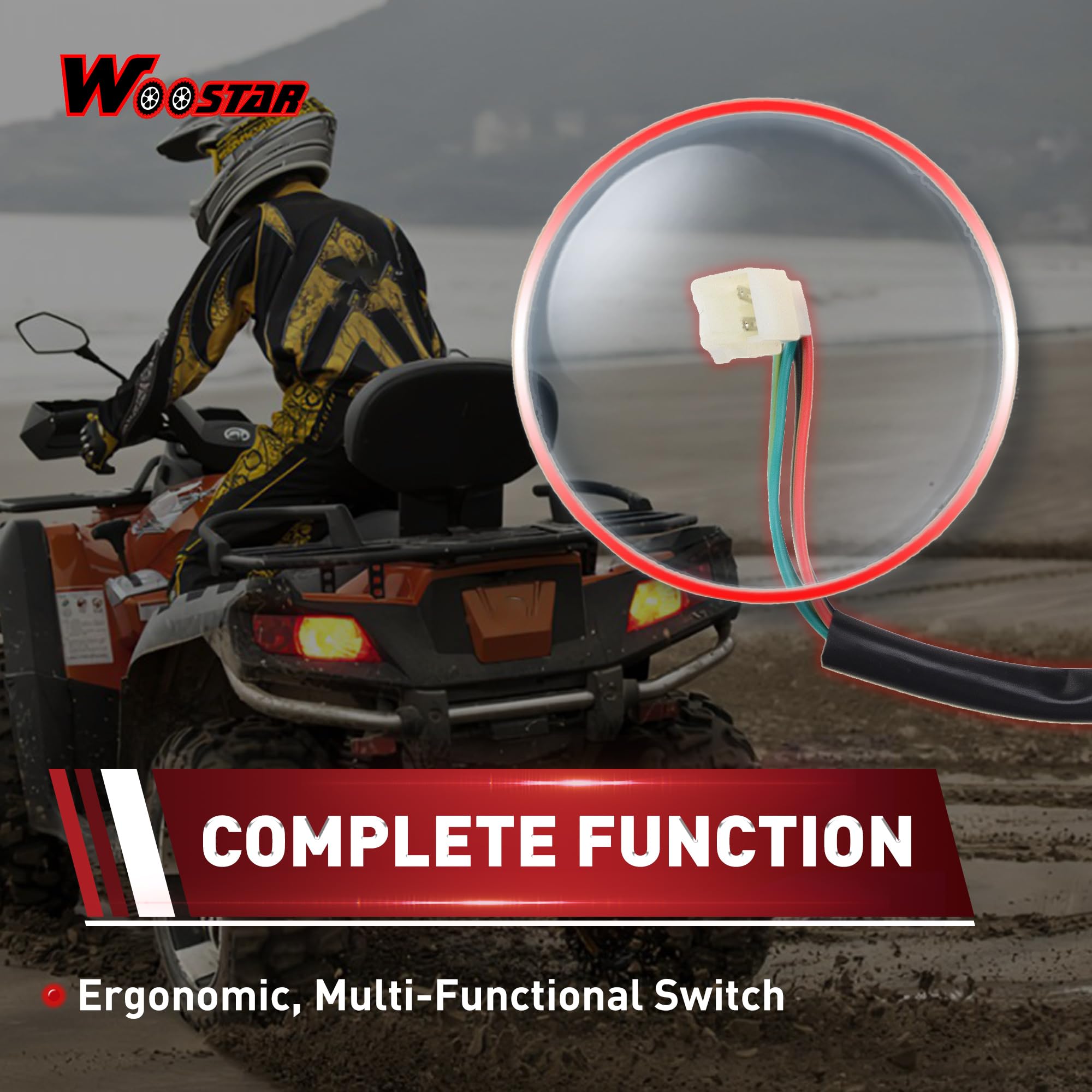 Woostar 7/8' 22Mm Handlebar Right Start Switch Assembly Replacement For Taotao Speedy 50 Pony 50 Vip 50 Jet 50 Powermax 150 50Cc 150Cc Qmb139 Gy6 Scooter