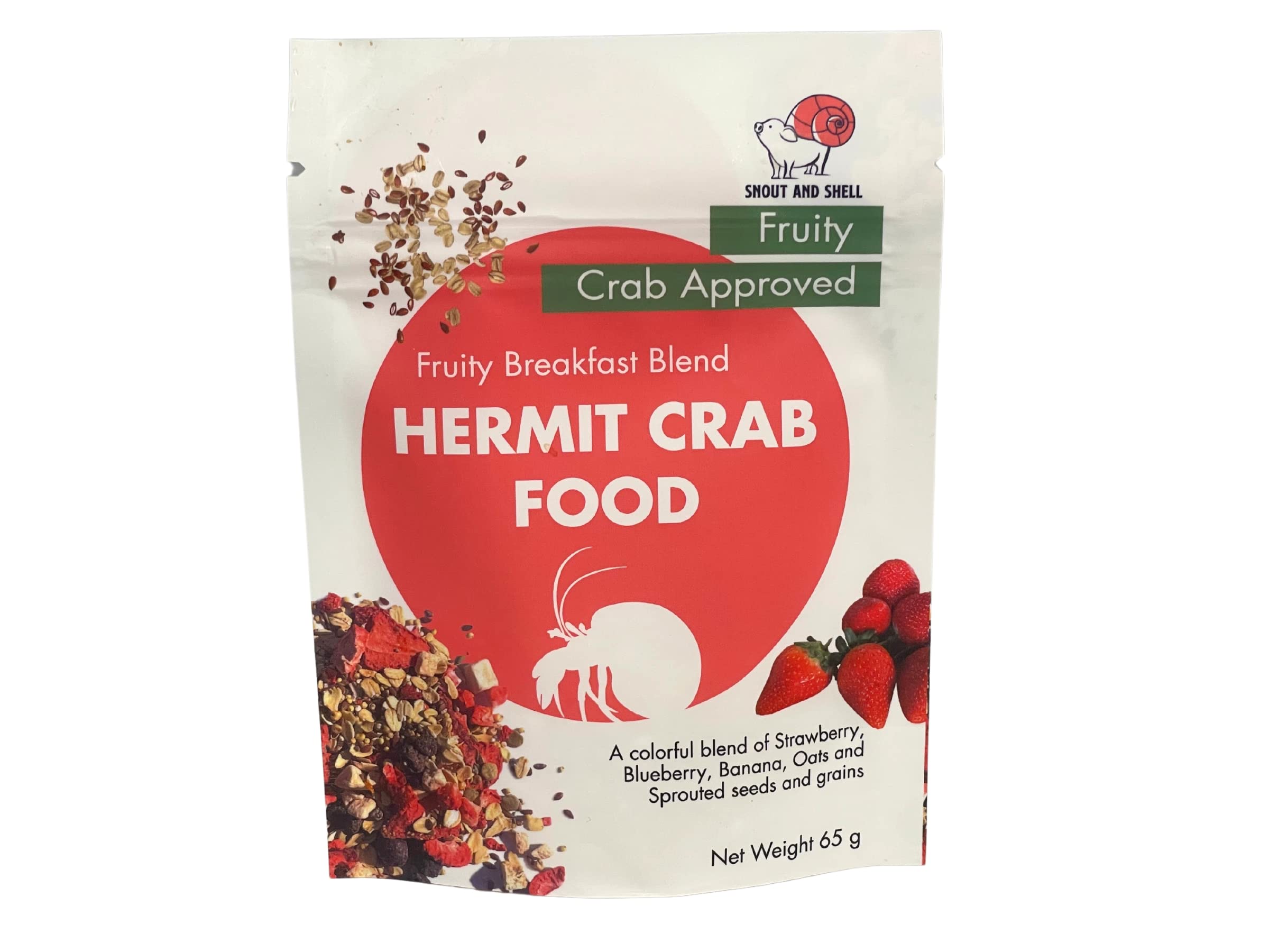 Snout And Shell Berry Hibiscus Hermit Crab Dry Food - High Protein  Nutrient Blend Diet Of Rolled Oats, Blueberries, Strawberry,