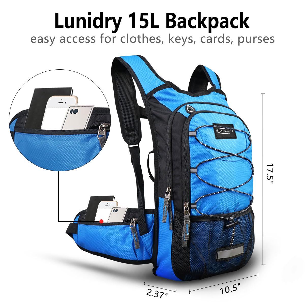 Lunidry Insulated Hydration Pack Backpack With 3L Bpa Free Leak-Proof Water Bladder, Keep Liquids Cool For Up To 5 Hours, Daypack For Hiking, Running, Cycling, Hunting, Climbing