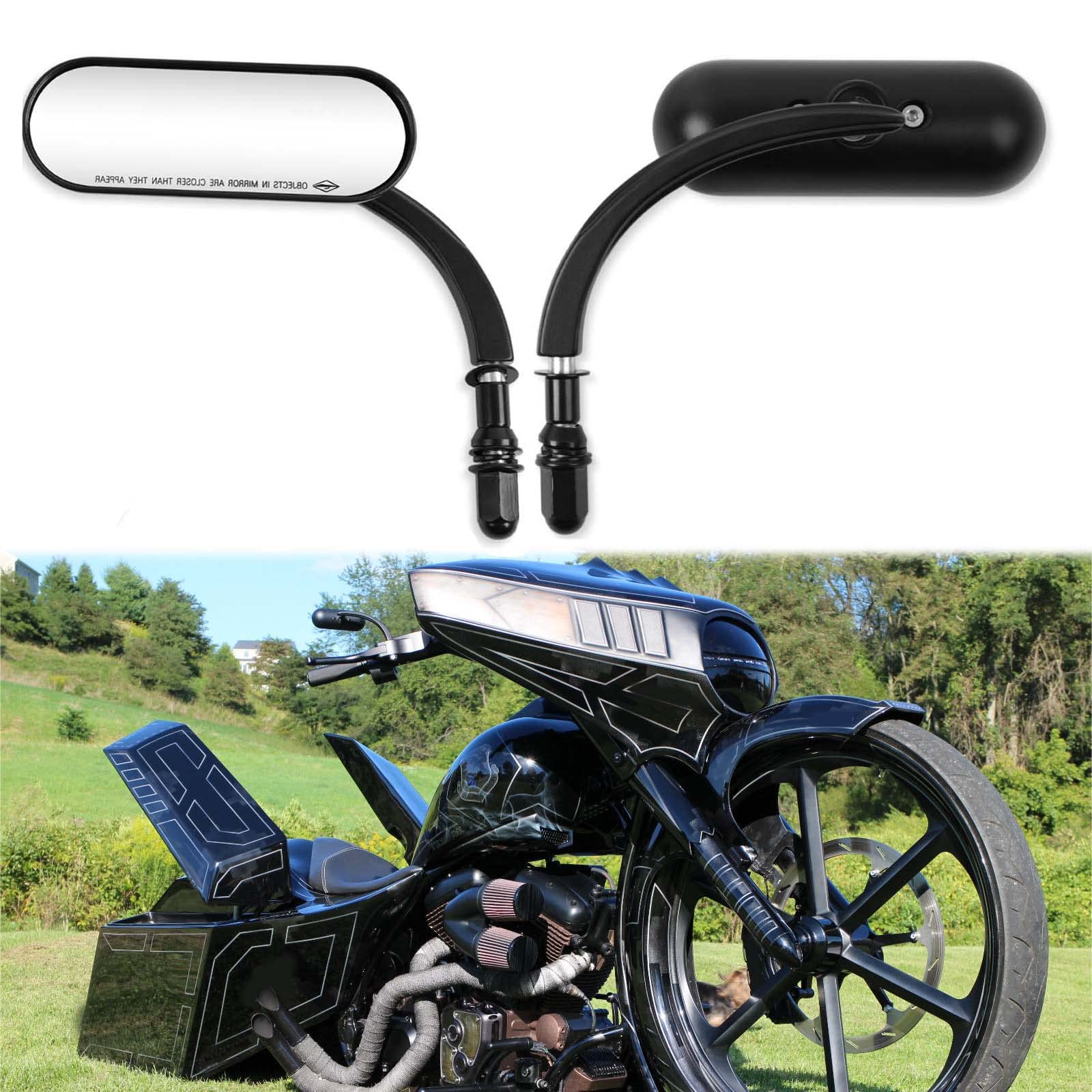 8Mm 10Mm Motorcycle Mini Black Sportster Mirrors Compatible With Honda Suzuki Harley Road King Street Electra Glide Road Glide D