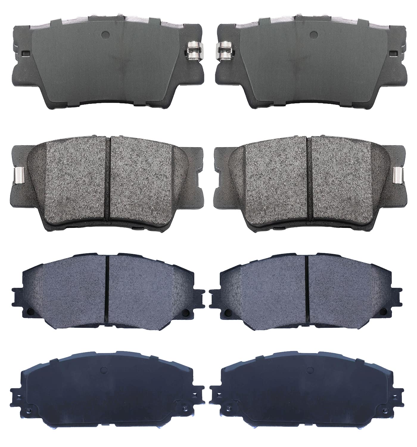 EXPPOWER Replacement for Front & Rear Ceramic Brake Pads Toyota RAV4 2006-2012 Fits All V6 Models, Toyota RAV4 2013-2017, Toyota