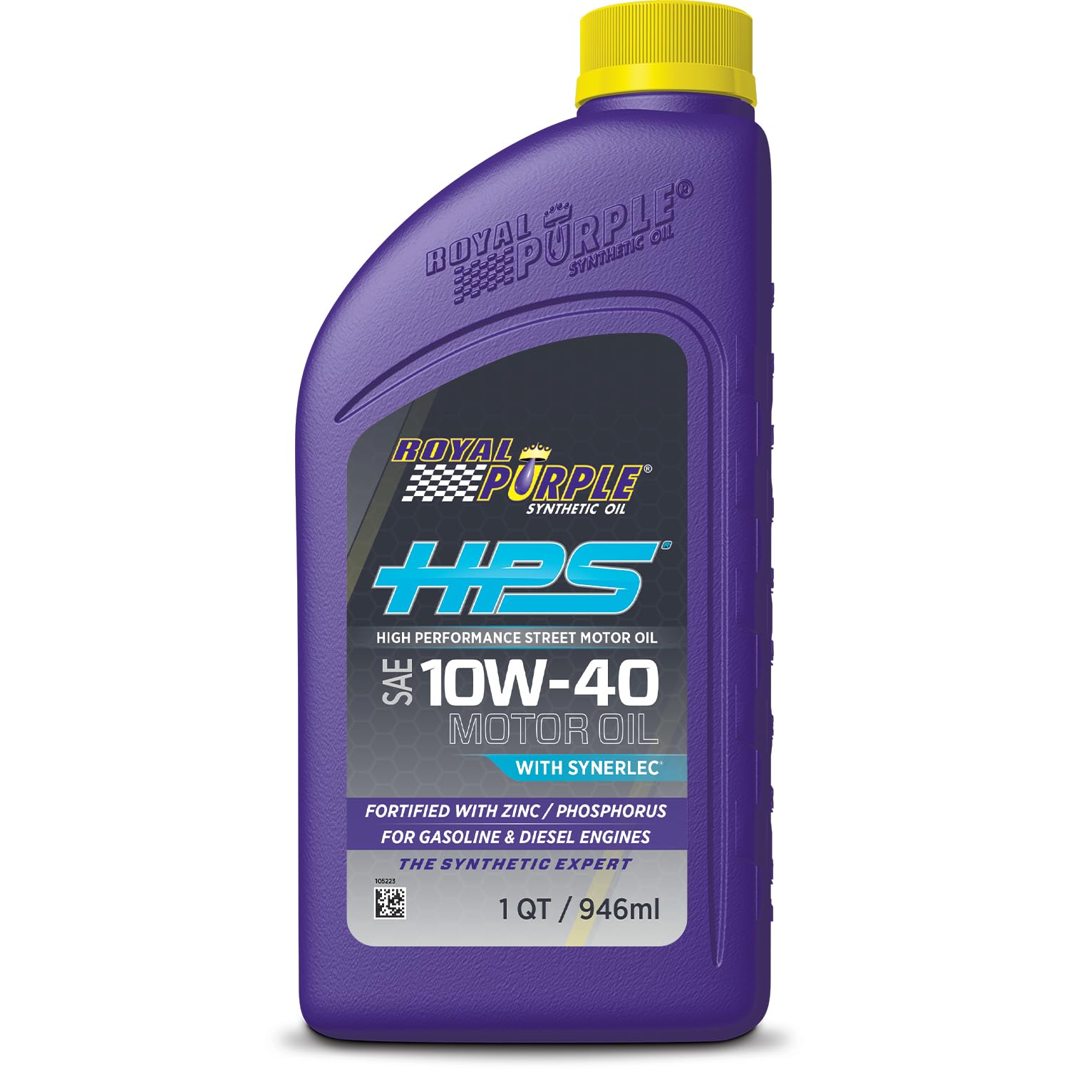 Royal Purple (36140-6Pk Hps 10W-40 Synthetic Motor Oil With Synerlec Additive Technology - 1 Quart, (Case Of 6)