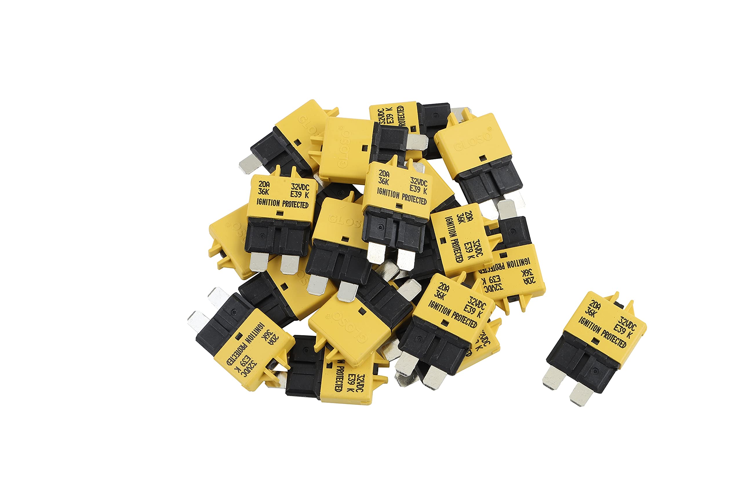 Gloso Circuit Breakers E39 Manual (T3) Reset Low Profile Atc/Ato (20A - 25 Pack)