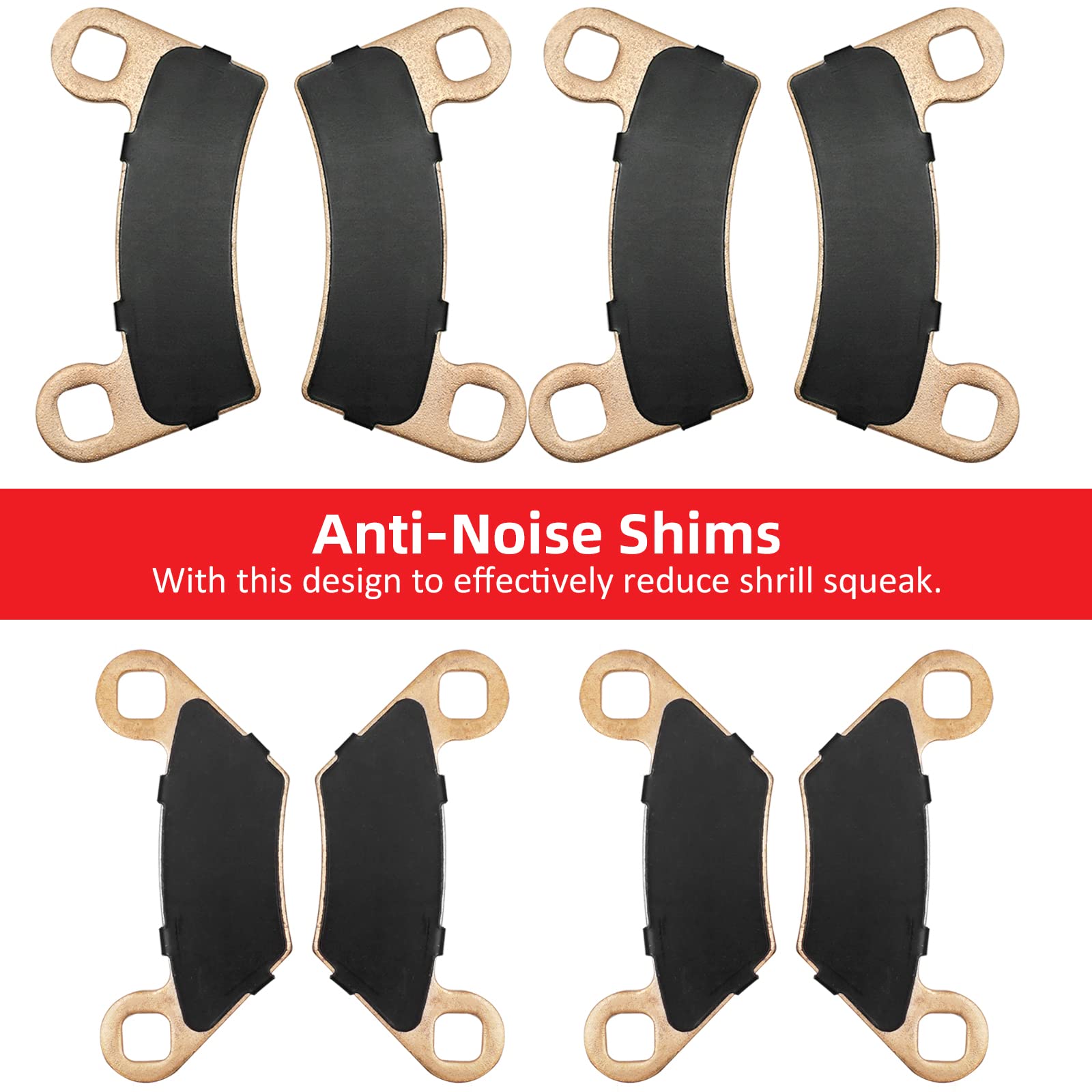 Front Rear Brake Pads Sintered For Polaris Rzr 800 S-800 570 S-570, Oem# 2203318 2208936 2202412 2208935