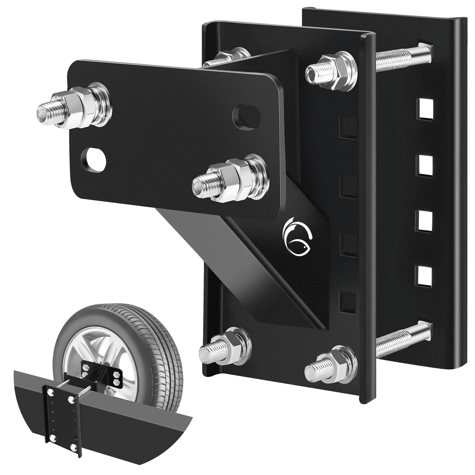 Spare Tire Carrier,Gadfish Spare Tire Mount Boat Trailer Carrier Bracket,Heavy Duty Lock Holder,Fits 4 & 5 & 6 Lugs Trailer Wheels On 4', 4.5'', 4.75'', 5'' And 5.5'' Bolt Patterns,Holds Up To 150 Lbs