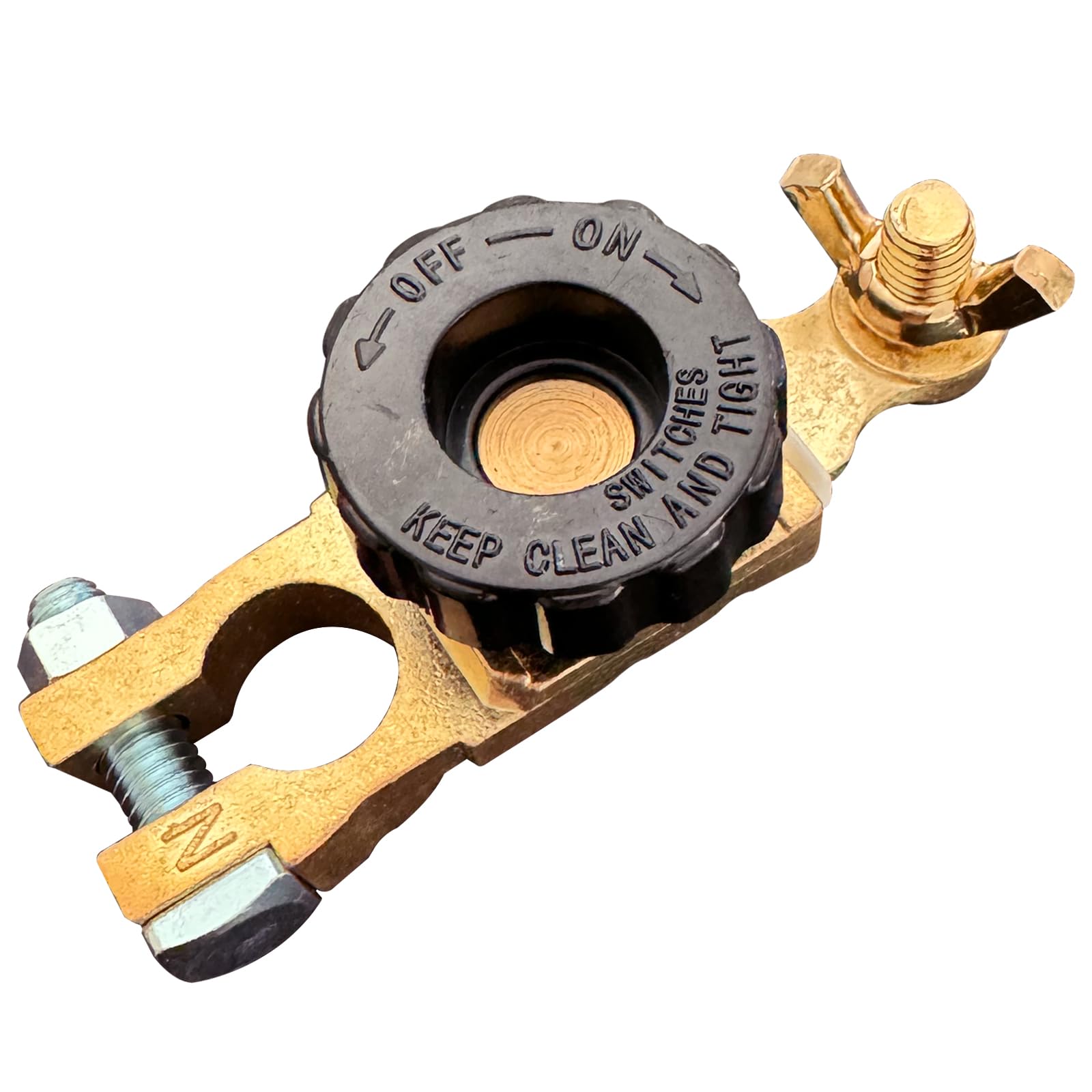 Ampper Top Post Battery Disconnect Switch, Battery Master Switch Isolator W/ M8 Wing Nut For Power Disconnect Cut Off (1 Pack)