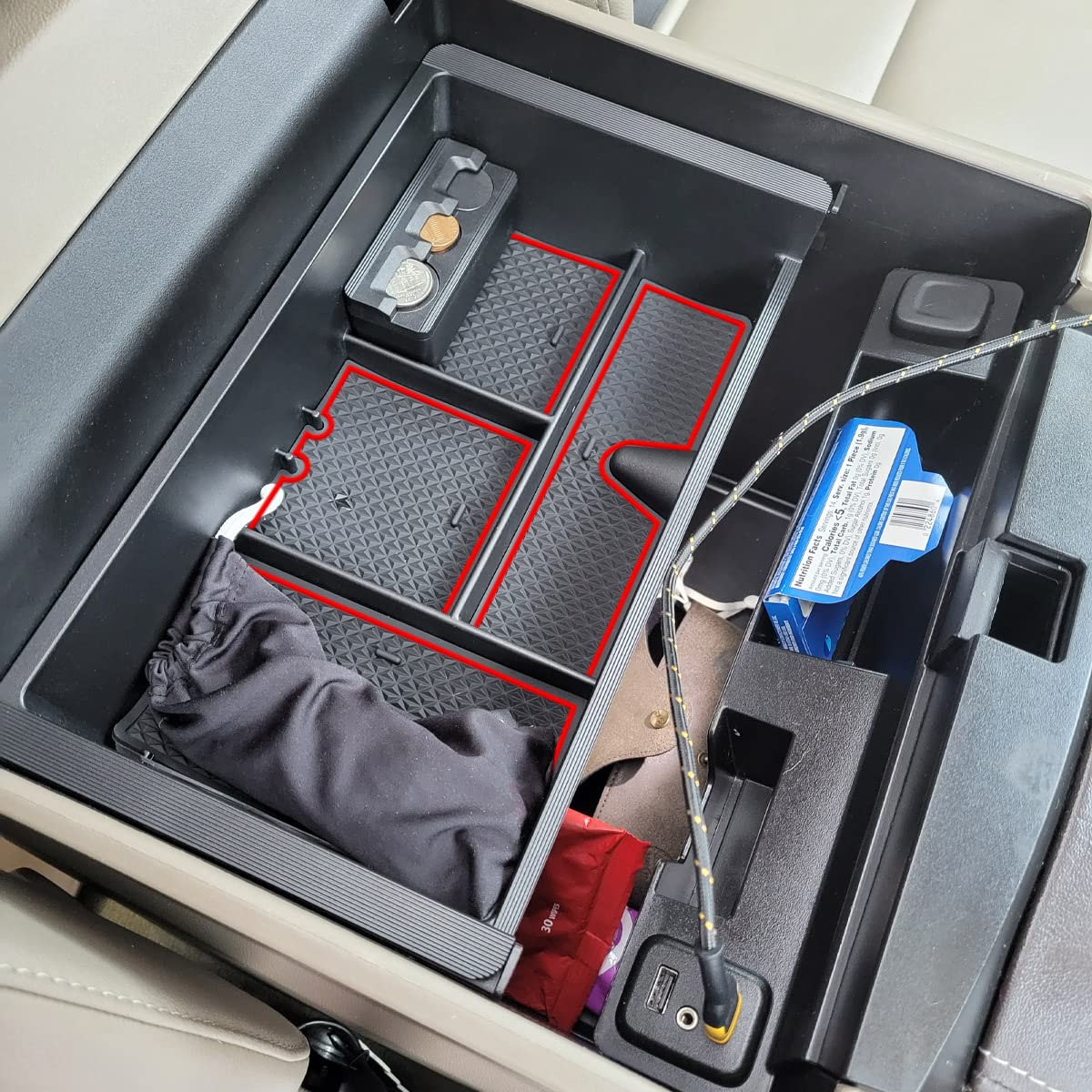 Center Console Organizer For 2014-2018 Chevy Silverado 1500 / Gmc Sierra 1500 Accessories And 2015-2019 Sierra/Silverado 2500/35