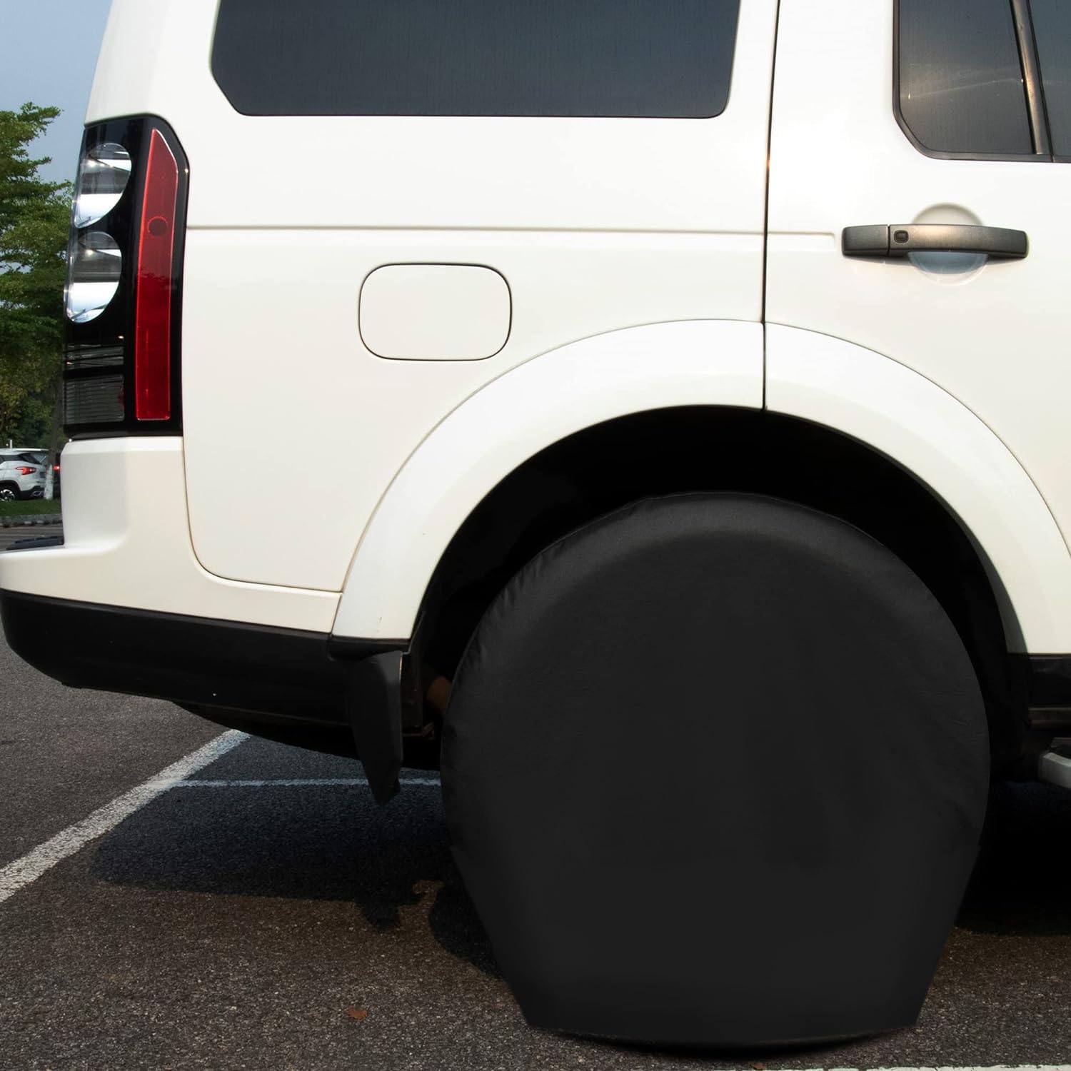 Moonet Tough Tire Covers for RV Wheel (4 Pack), Heavy Duty Thicken Sun Protectors for Truck Motorhome Boat Trailer Camper Van SU