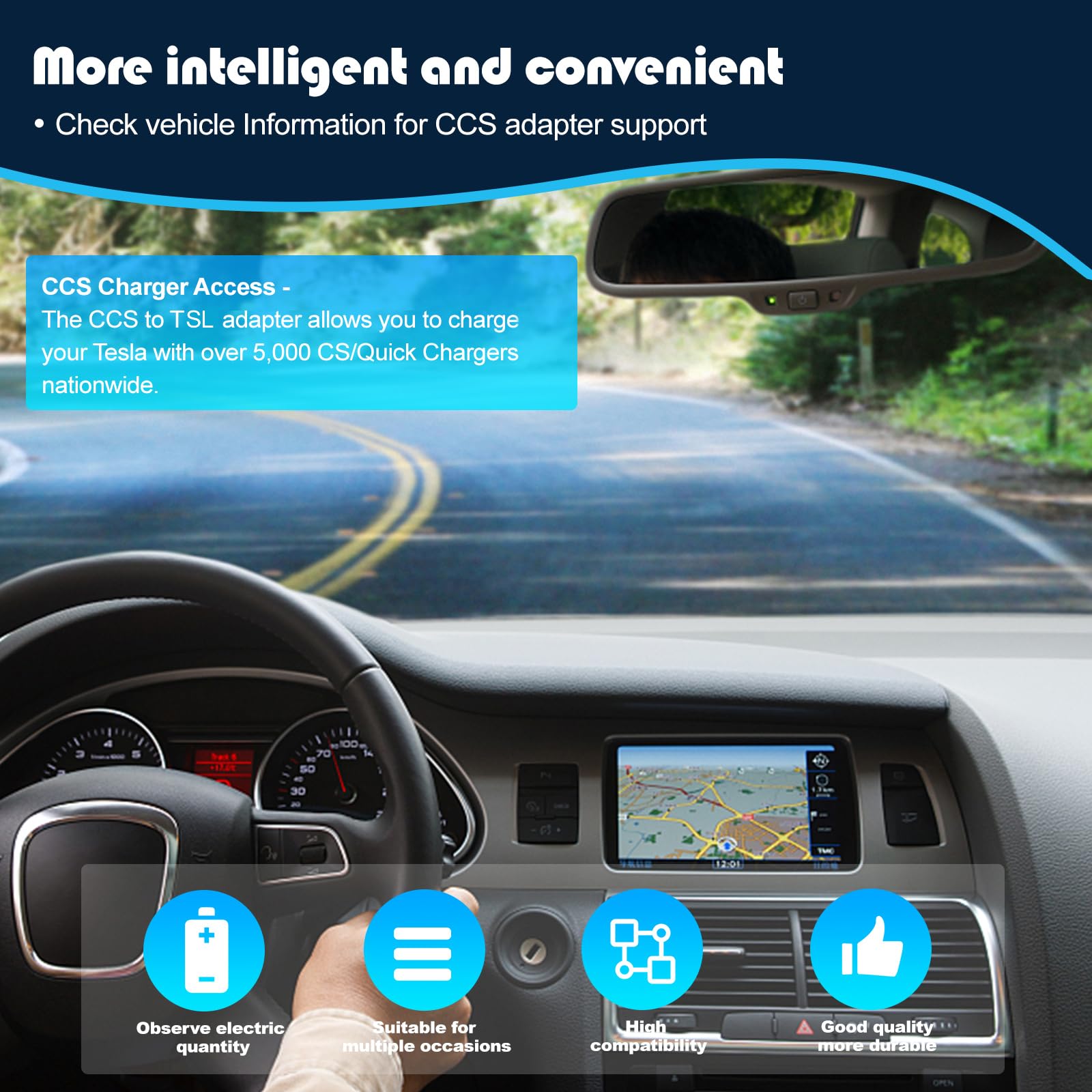 YIGPAIPO CCS Adapter Compatible Tesla Model 3/Y/X/S,with Charger Up DC 500V/250KW Max(The Voltage Cannot Exceed 500V).Not Applic