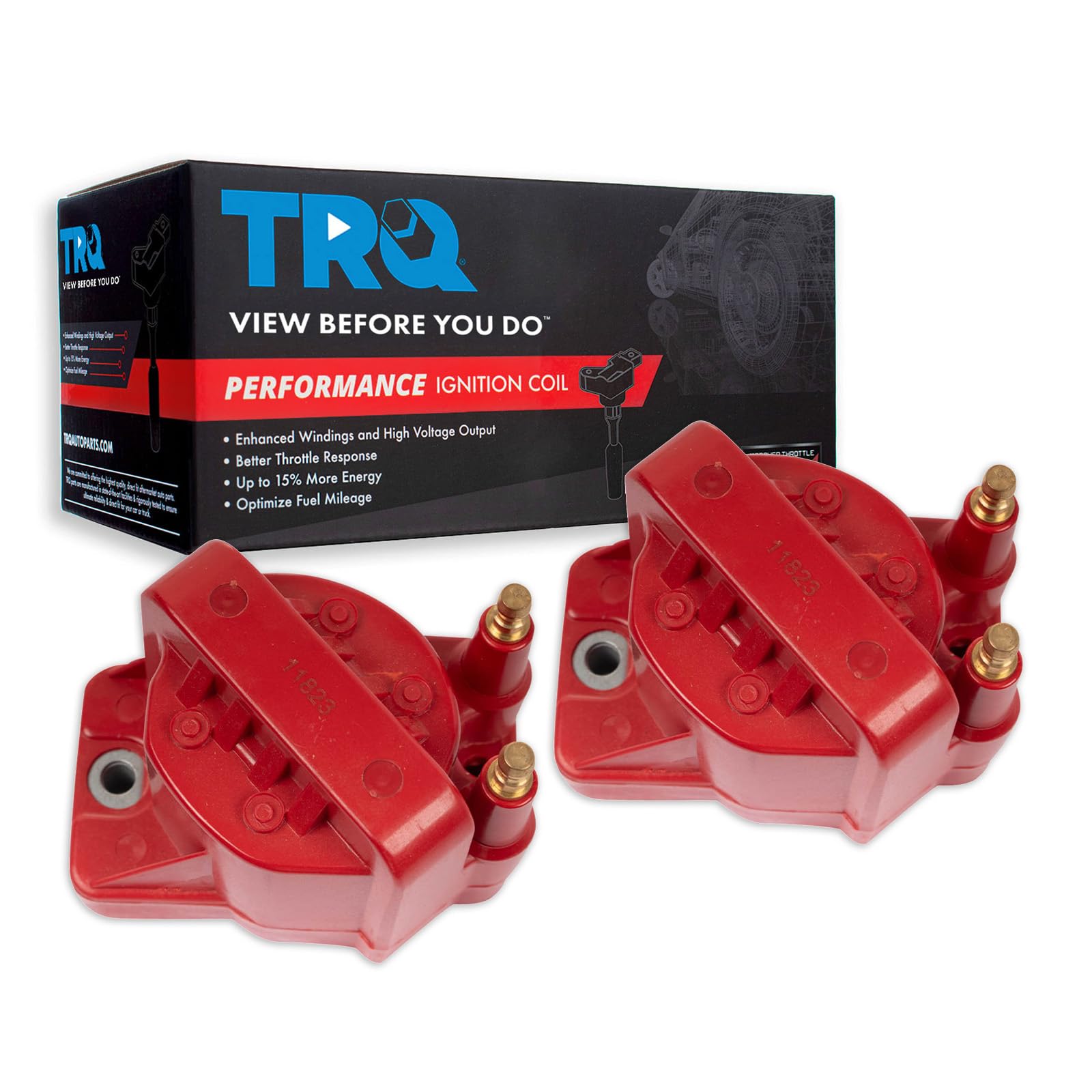 TRQ Ignition Coil Set Compatible with 86-05 Buick 87-99 Cadillac 87-05 Chevrolet 94-03 GMC 91-00 Isuzu 86-04 Oldsmobile Pontiac