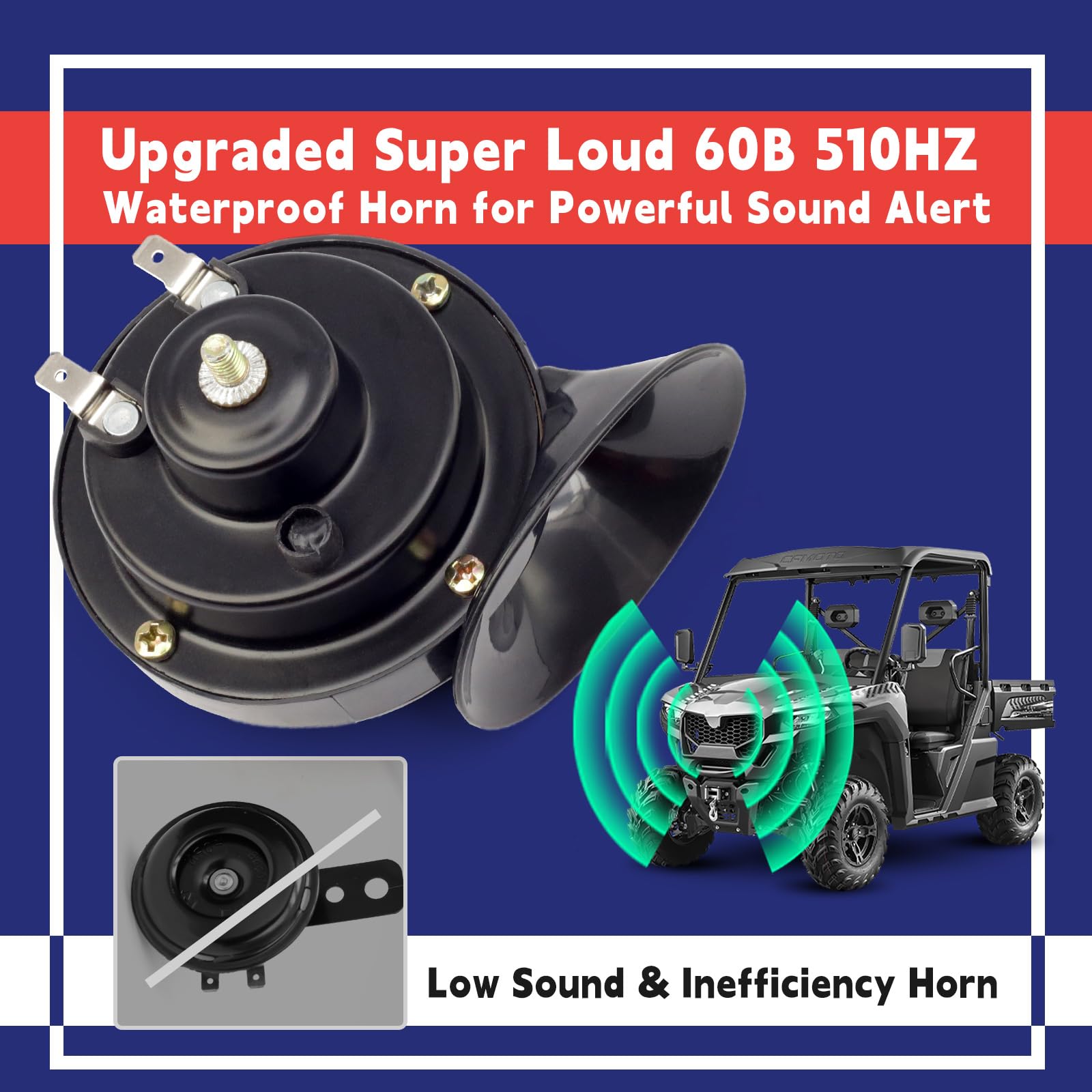 Universal ATV UTV SXS Turn Signal Street Legal Blinker Kit with 110DB Horn Reverse Hazard Light Rocker Switch USB Flasher Relay