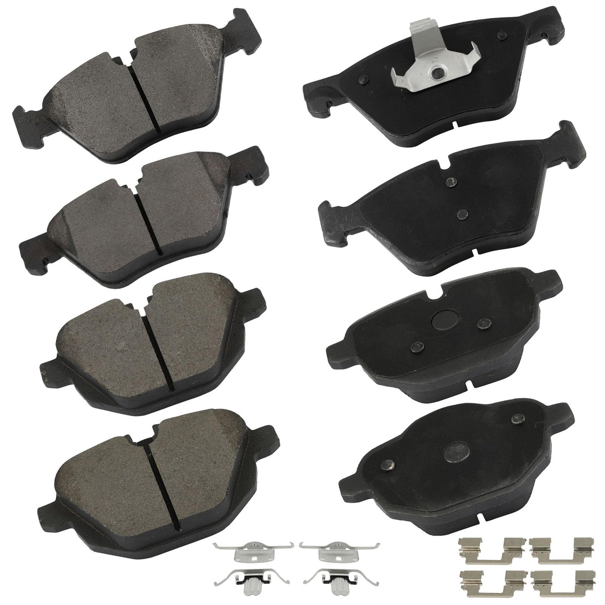 Cciyu D1504 Front(Semi-Metal) & D1473 Rear(Metal) Disc Brake Pads Set W/Hardware Fit For Bmw For 528I 2011 2014-2016