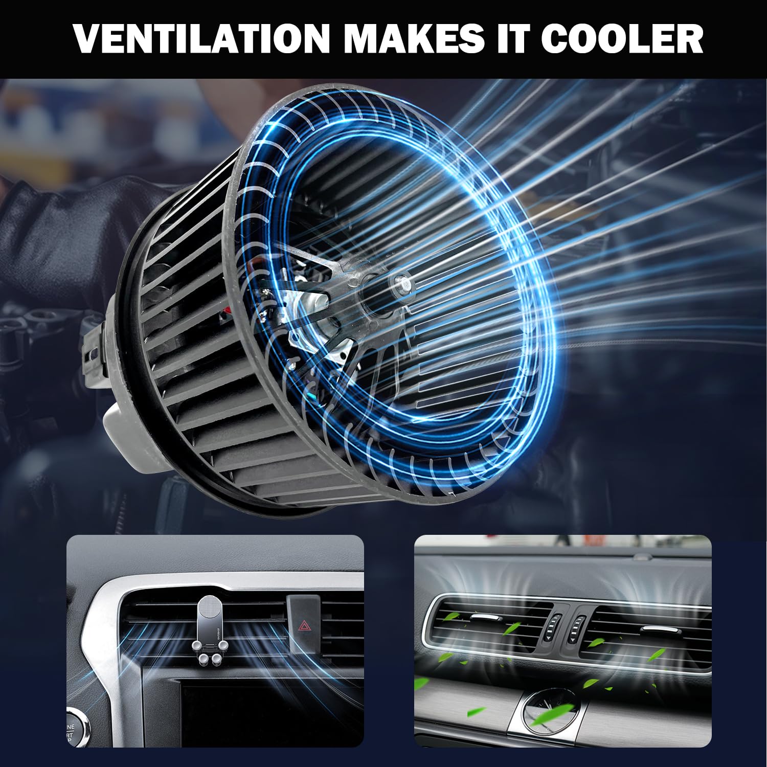 Aspligo 700272 Ac Heater Blower Motor Fan Assembly Fit For Ford Escape 2013-2019, Focus 2012-2018 ,Transit Connect 2014-2018 Gv6