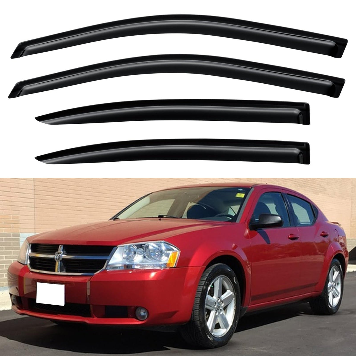 Window Visors Rain Guards Shield for 2008-2014 Dodge Avenger, Out-Channel Window Vent Wind Deflectors Visors Shades for 08-14 Do