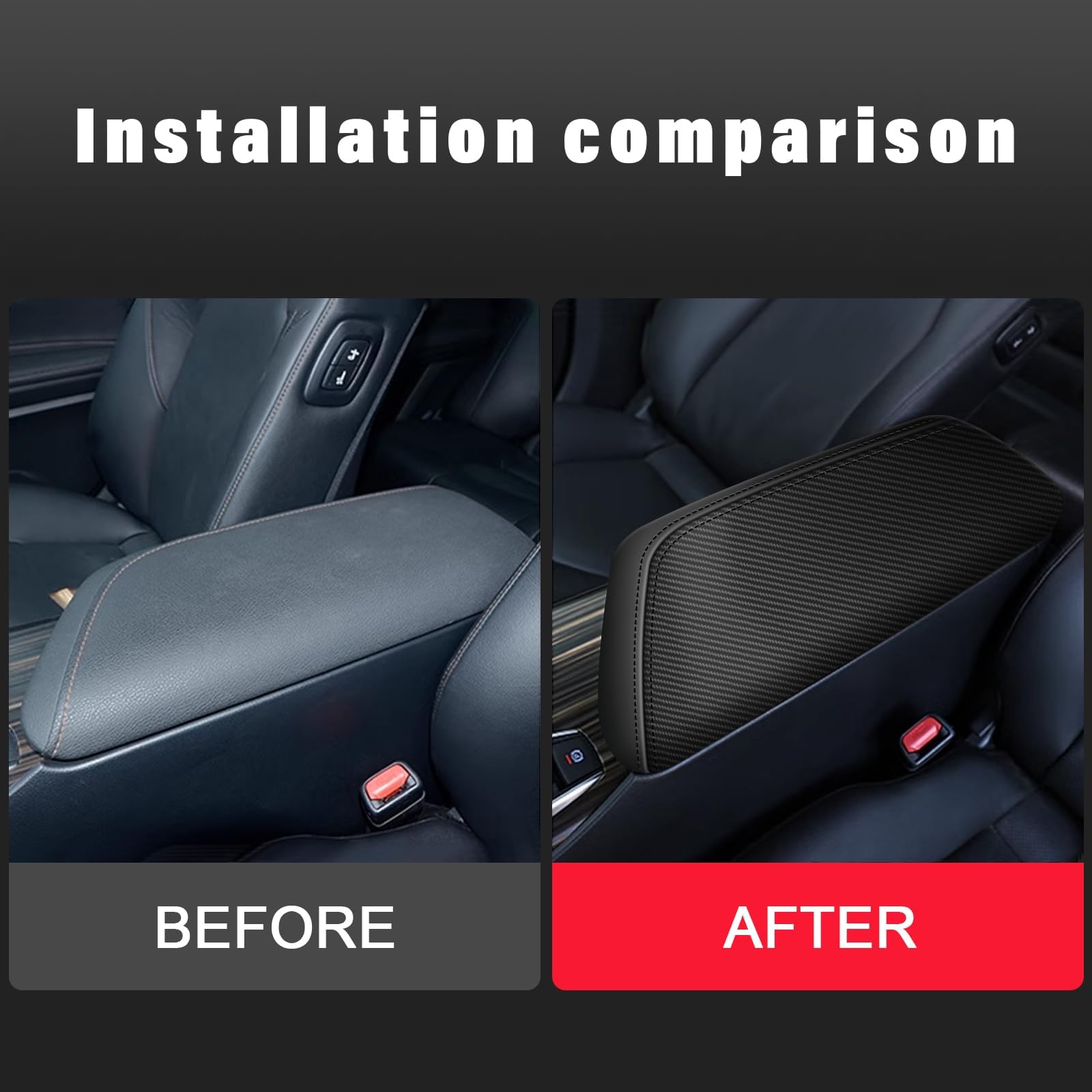 Aomsazto Carbon Fiber Armrest Covers For 2018-2024 Toyota Camry,Including L, Le, Se, Xle, Xse In Regular, Hybrid, V6, Trd.