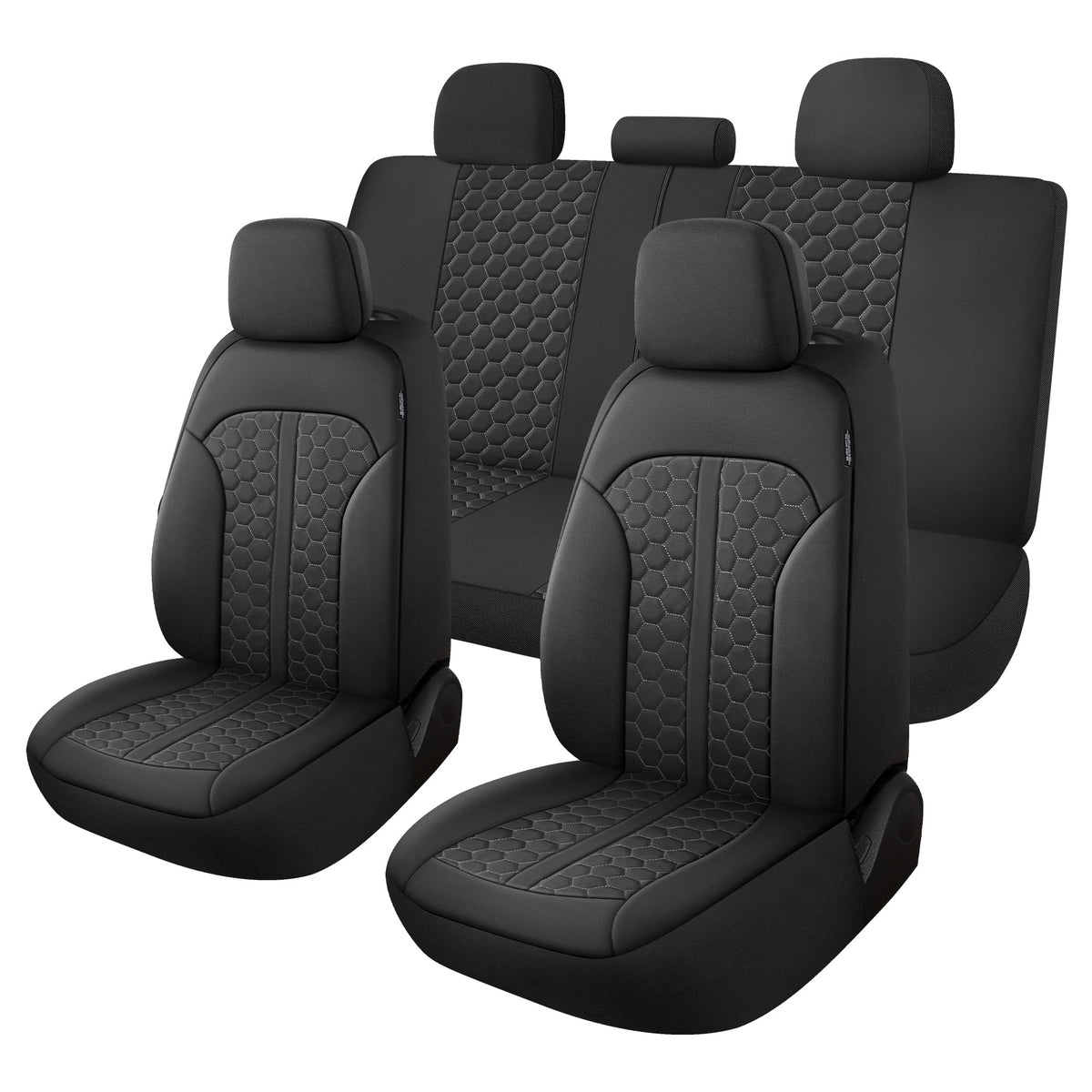 YGL Luxury PU Leather Car Seat Covers Full Set, Anti-Stain Interior Protector.Waterproof Auto Seat Covers for Cars,Trucks,Van,SU