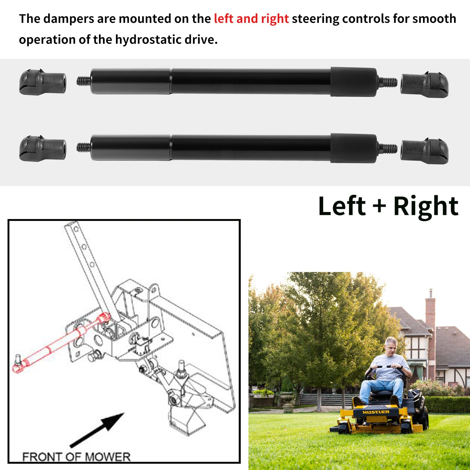 2 Pack Steering Control Dampers Compatible With 603983, P10117, P7124 For Hustler Raptor Sd Sdx X Xd Xdx Xl Flip-Up Limited Fast