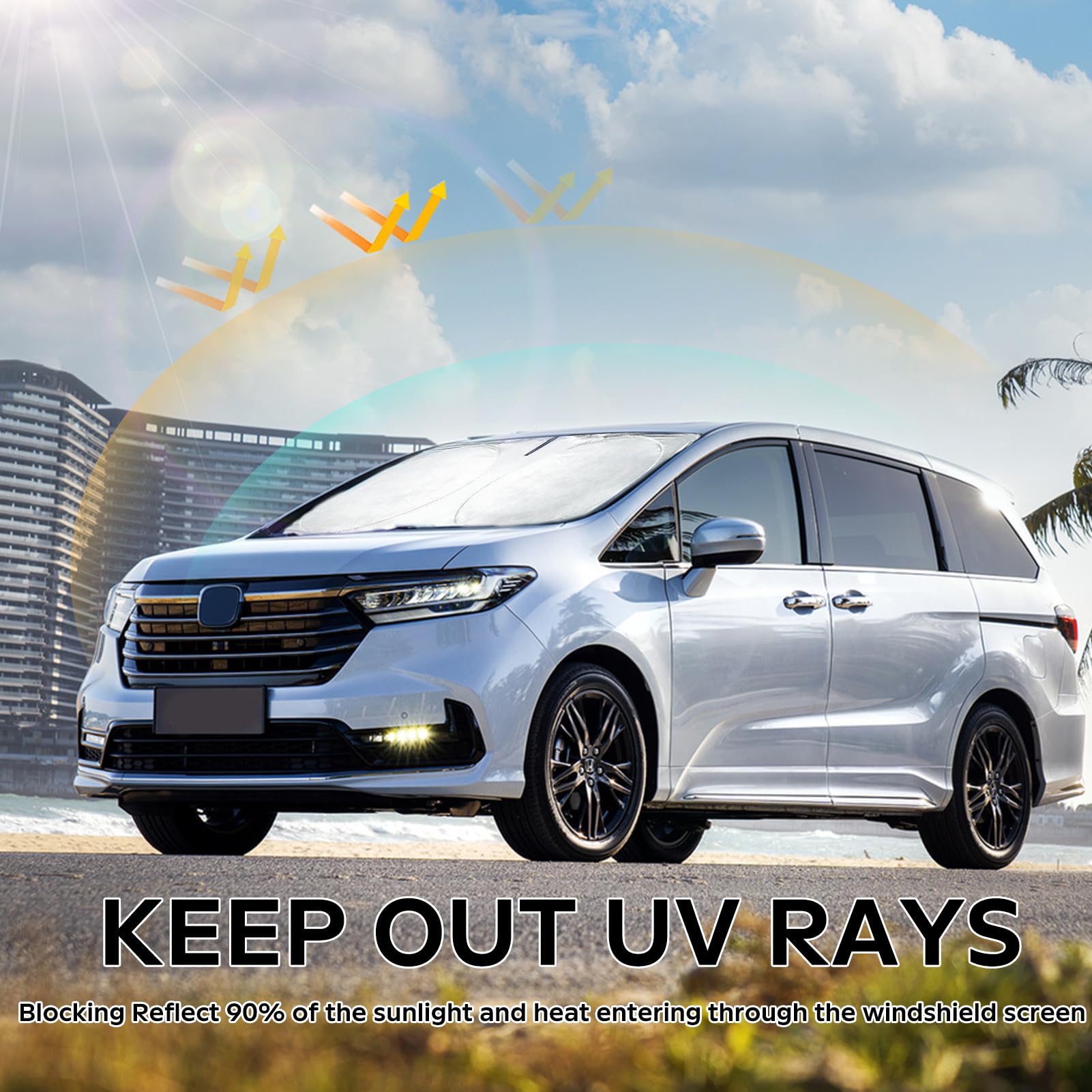 For Odyssey 2026 Windshield Sun Shade Foldable Sunshade Fit For Honda Odyssey 2018-2024 2025 Lx,Ex,Ex-L,Touring,Elite Minivan Wi