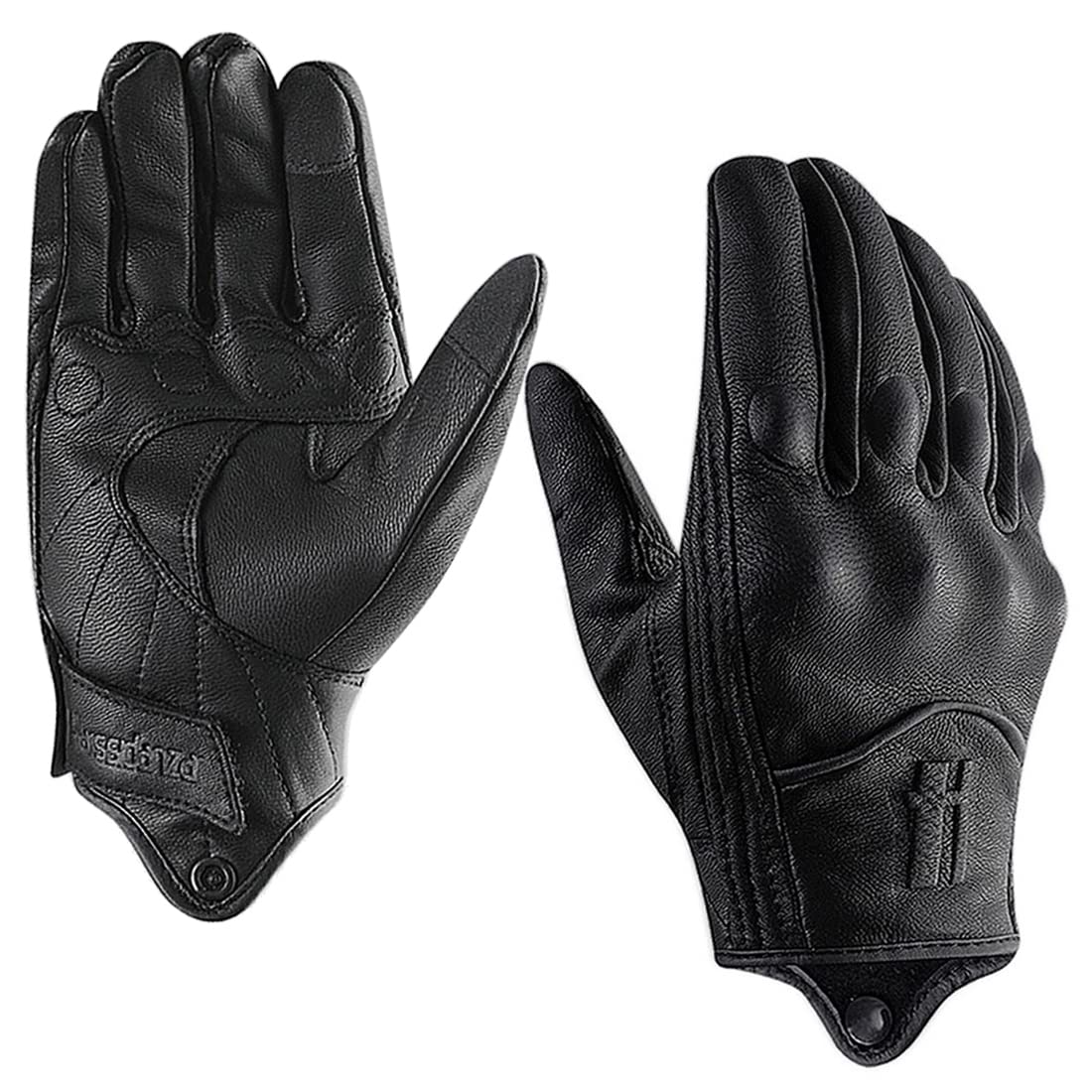 Harssidanzar Motorcycle Gloves,Fleece Lined Warm Leather Motorcycle Gloves Powersports Touchscreen Gl016,Fleece/Black,Size Xl