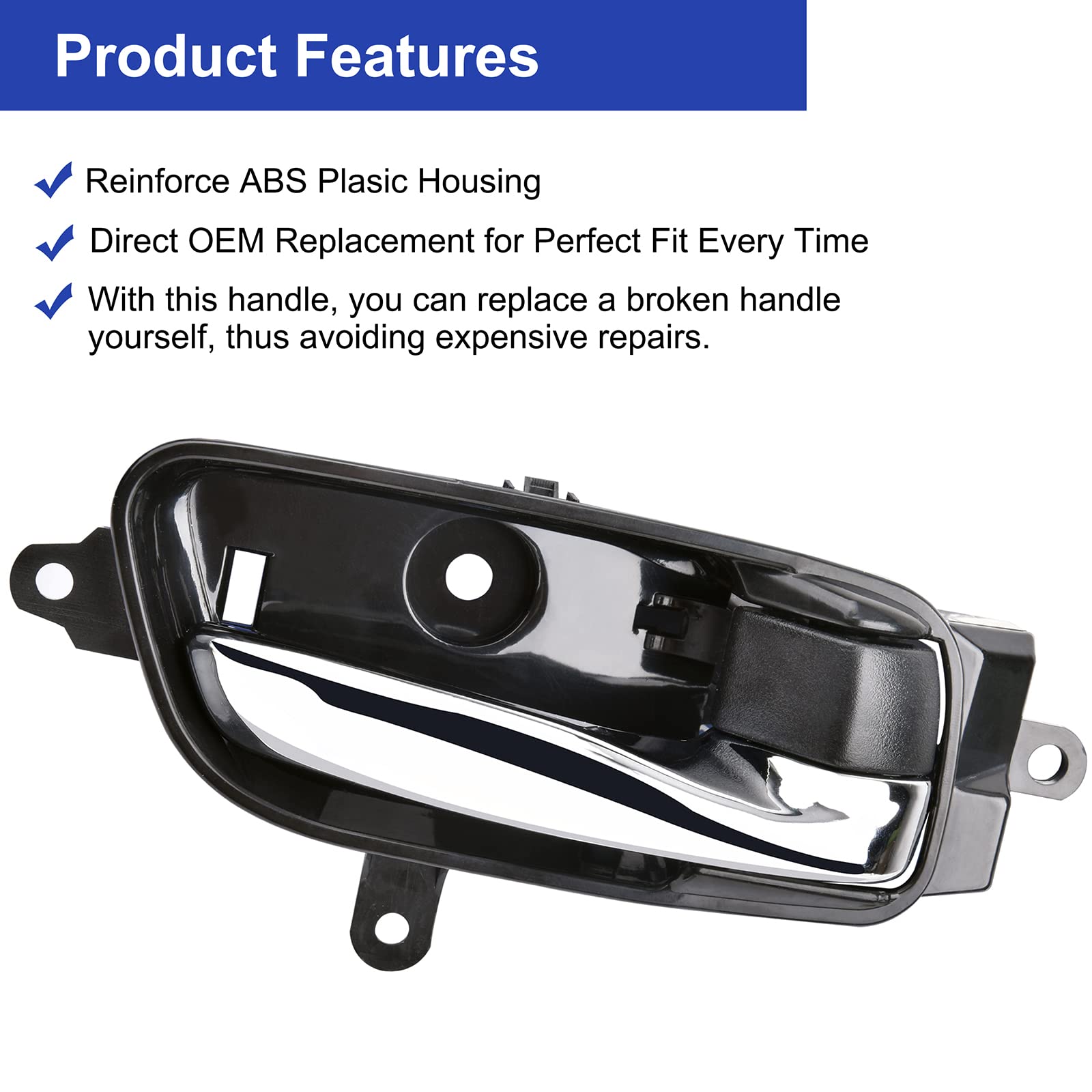 RISTOW Driver Side Inside Interior Door Handle Front Rear Left with Repair Kit for 2013-2017 Nissan Altima Pathfinder, 2015-2017