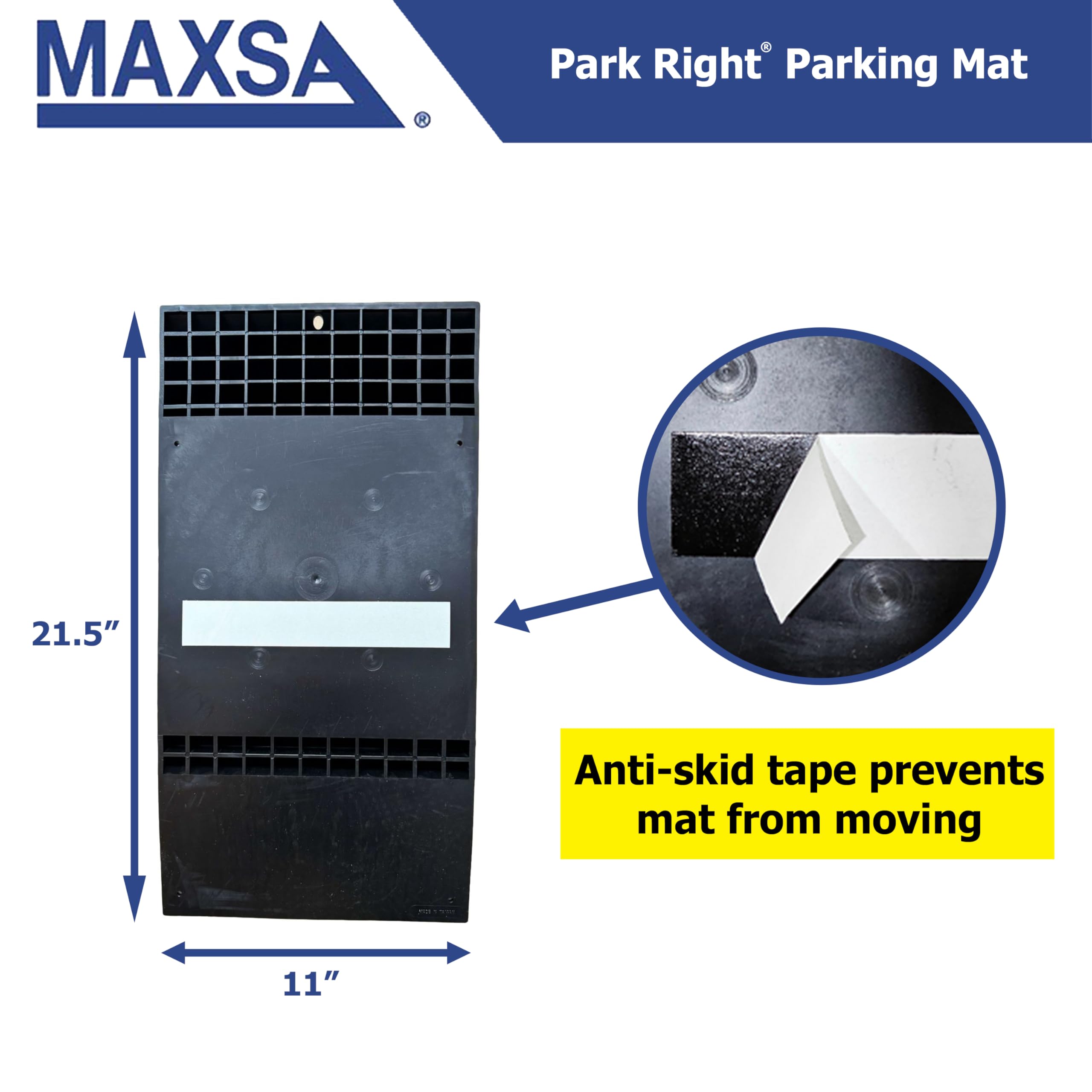 Maxsa 37358-2Pk Park Right 21'' X 11'' X 2'' Parking Mat, Black