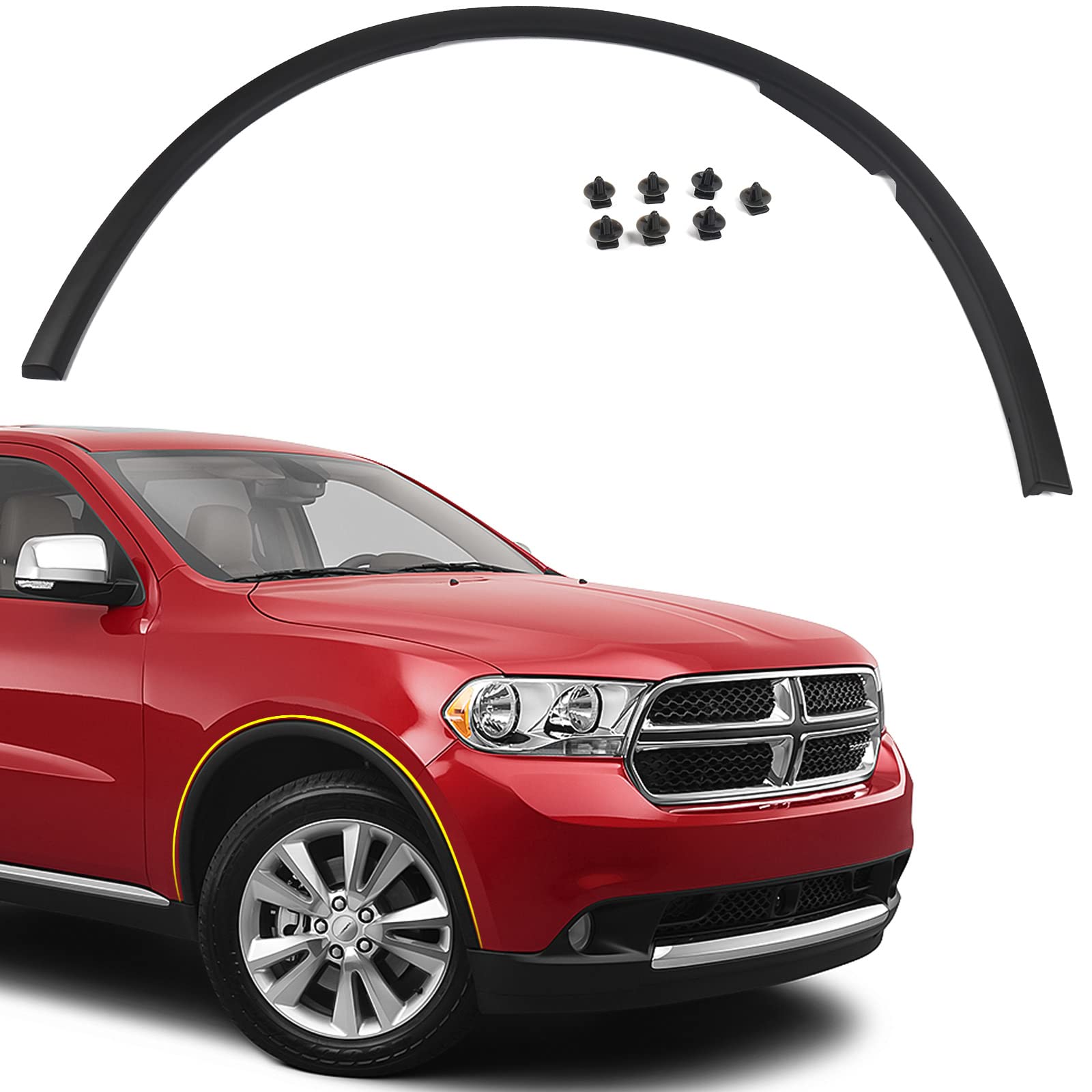 Fione -For Front Wheel Arch Fender Cover Trim Moulding Molding Compatible With Dodge Durango 2011-2018 Right Passenger Side Fend