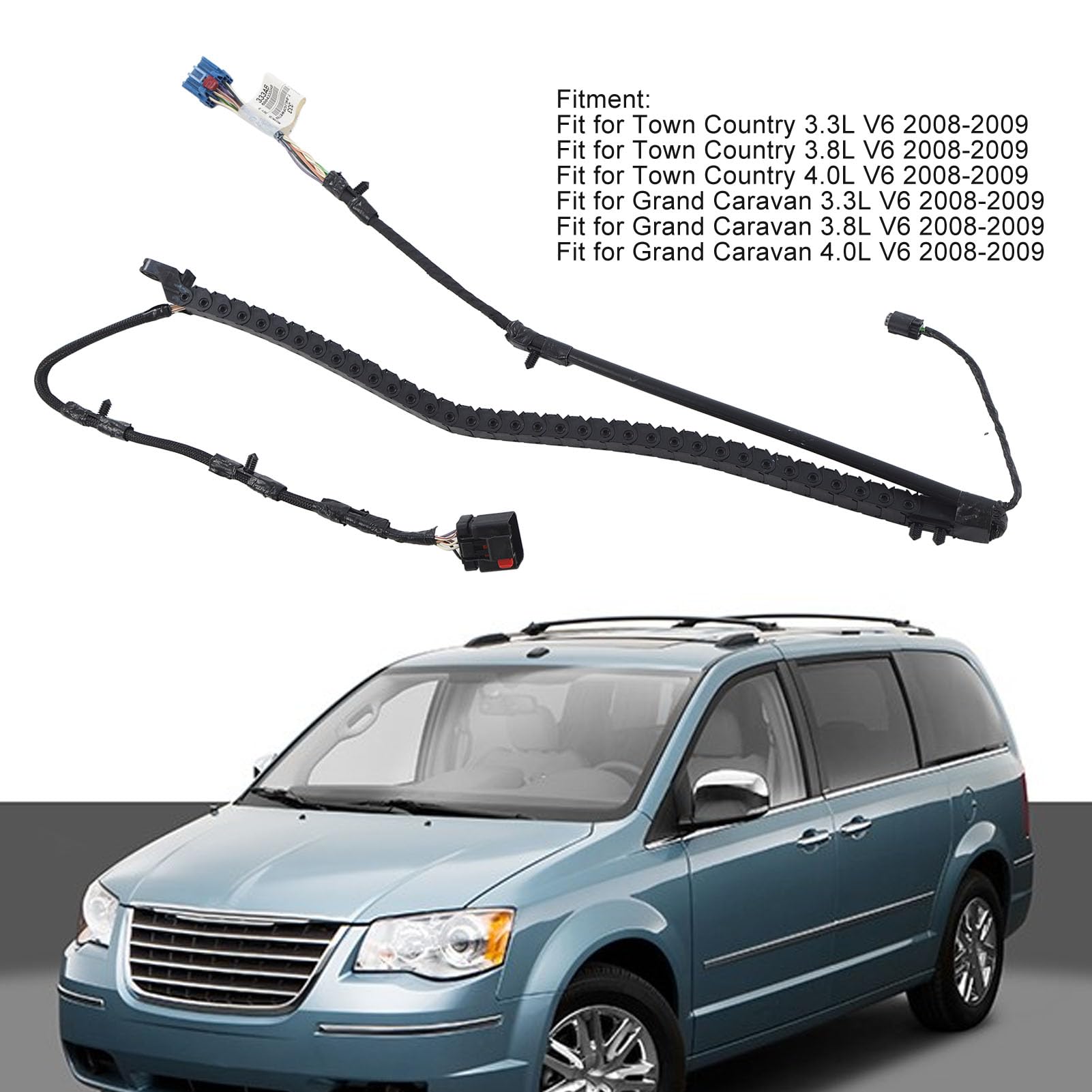Aramox Sliding Door Wiring Harness, Left Driver Side Power Sliding Door Wire Harness, 68043333Ab Fit For Town Country 3.3L V6 3.8L V6 4.0L V6, For Grand Caravan 3.3L V6 3.8L V6 4.0L V6 2008-2009
