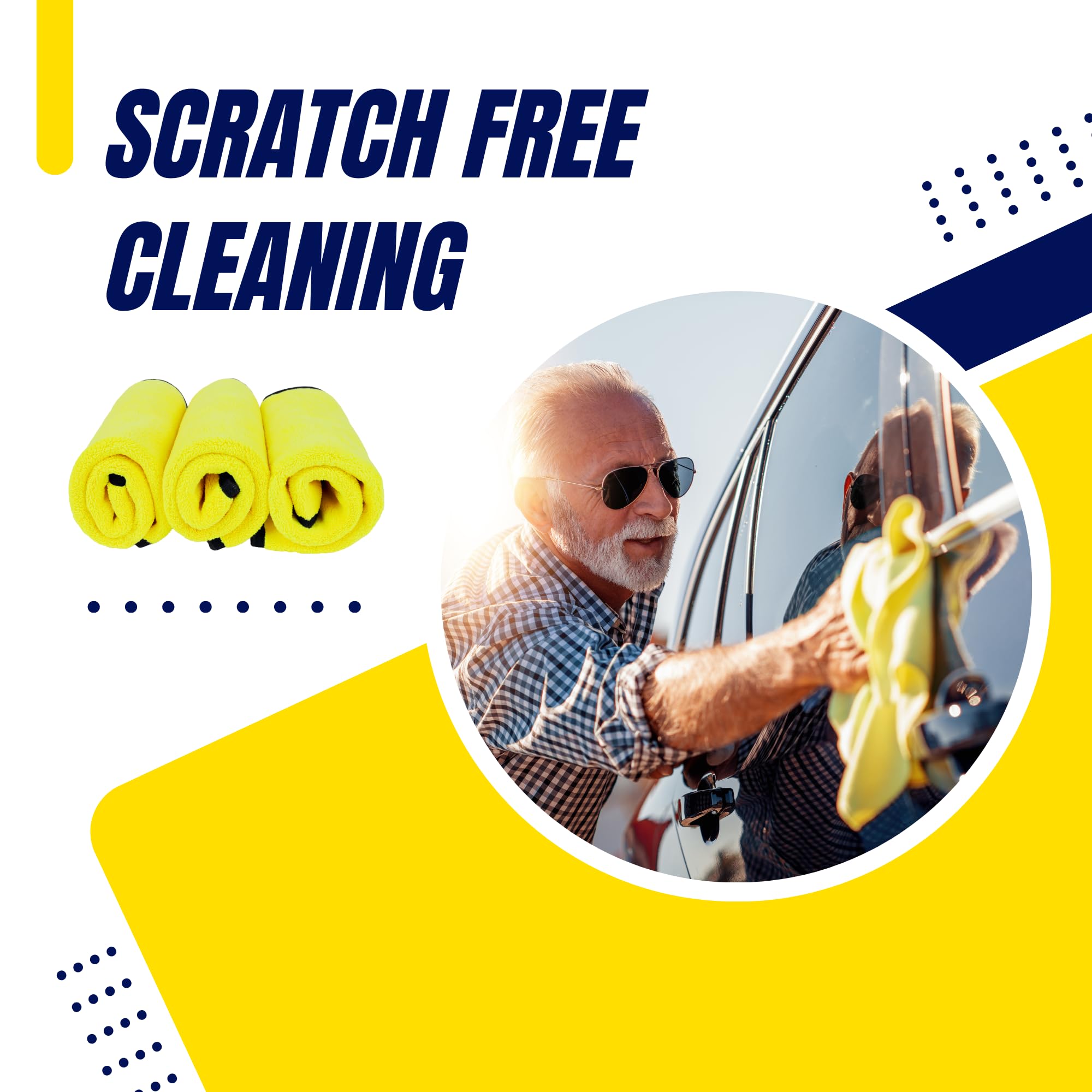 High Street Co Microfiber Towels For Cars (Pack Of 3) - Wash Rags With High Gsm, Highly Absorbent, Soft & Lint-Free - Cleaning R