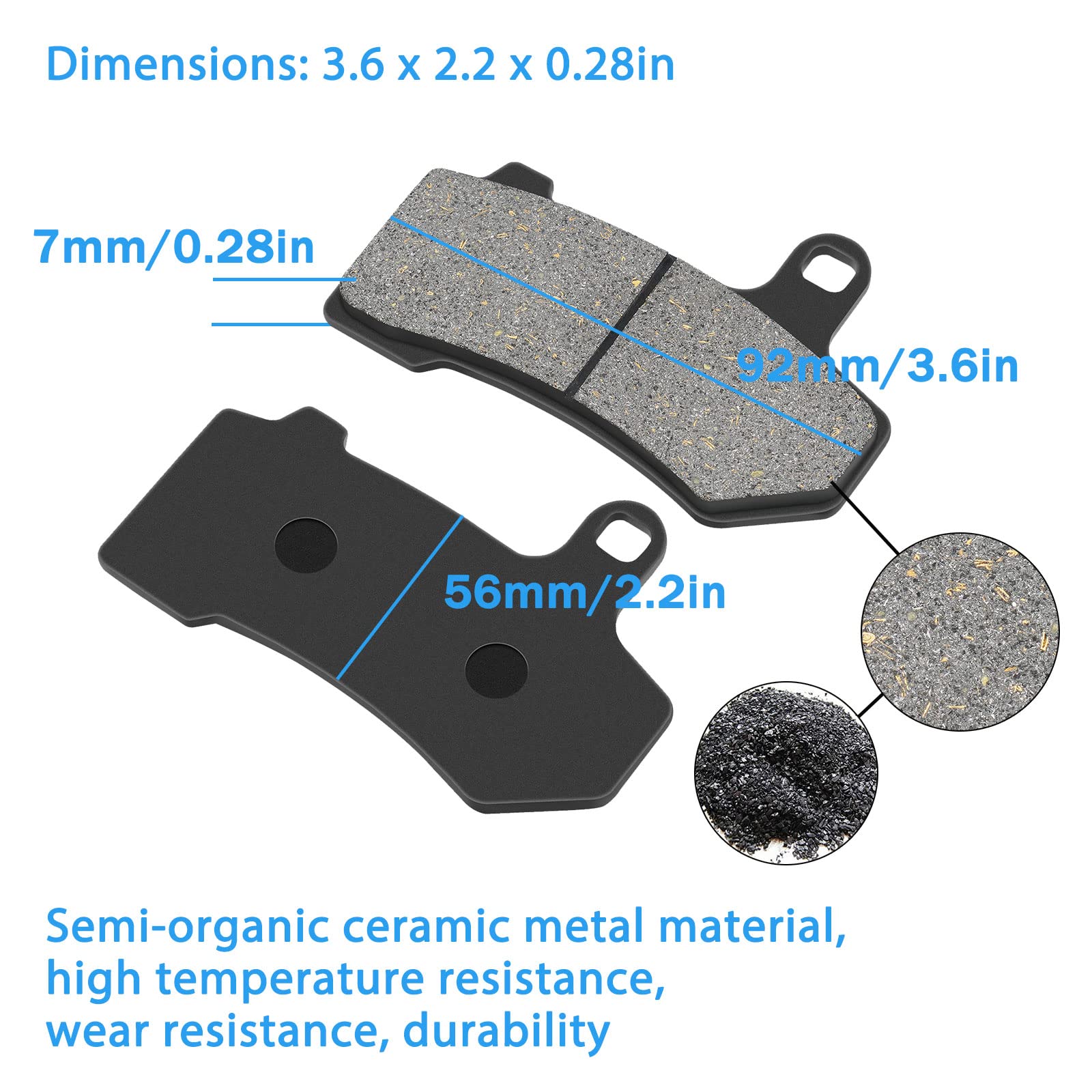 Anoety Front & Rear Brake Pads Replacement For Harley Road Glide 2008-2021/Street Glide 2008-2022/Road King 2008-2021/Ultra Clas