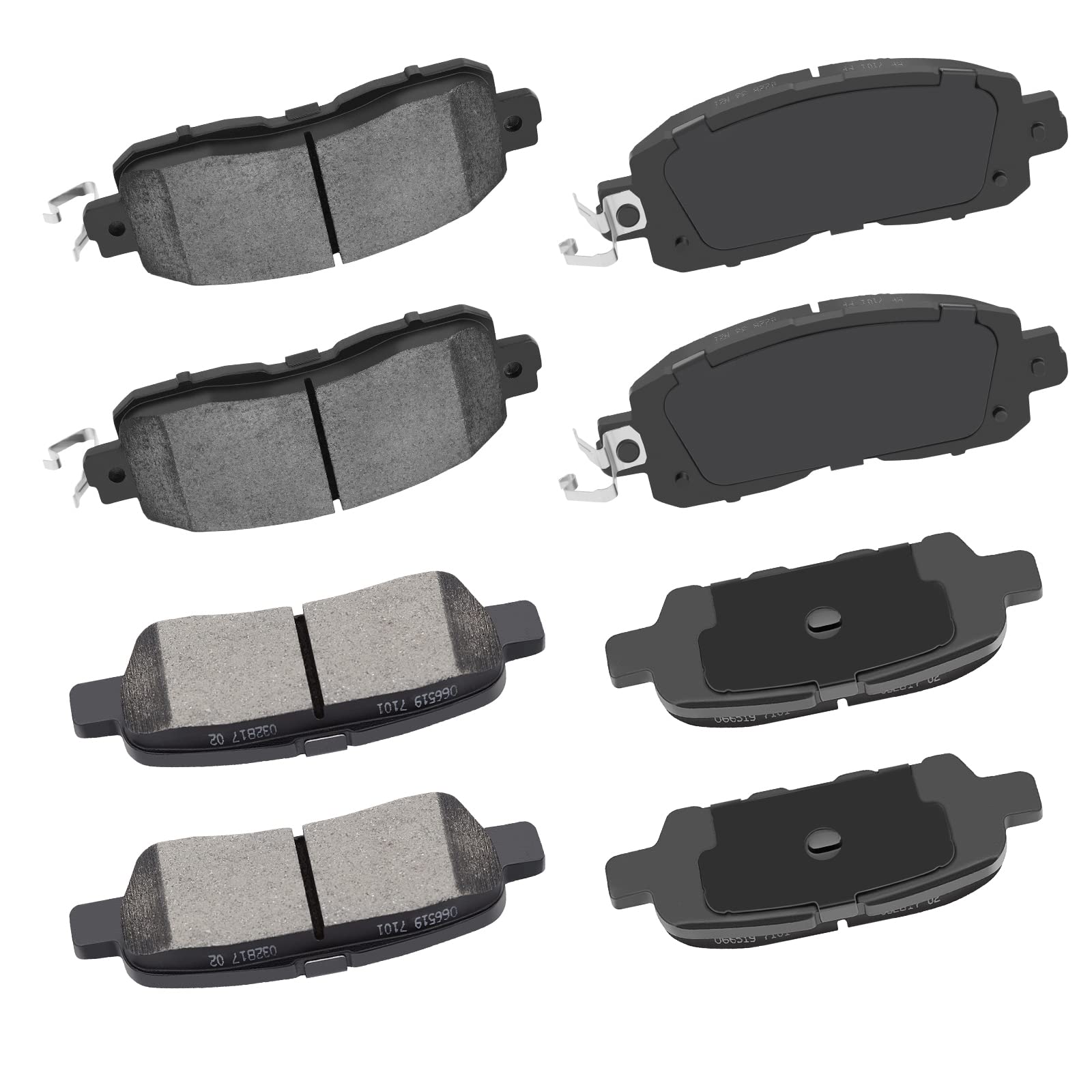 Cciyu D905 D1650 Front Rear Ceramic Brake Pads Kits 8Pcs Fit For 2013-2017 For Nissan Altima
