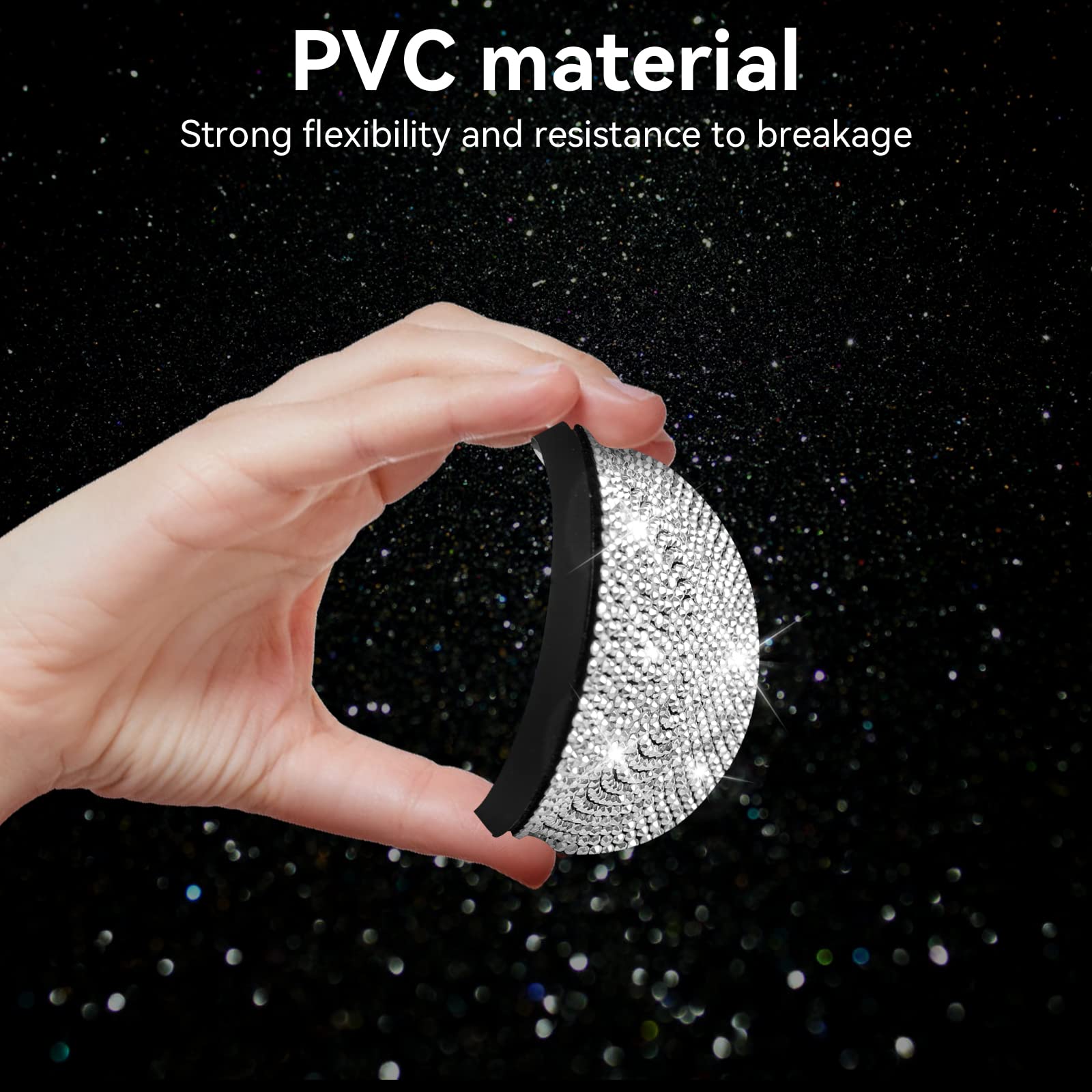 Singaro Bling Cup Holder Coasters For Car, 2Pcs Universal Non-Slip Cup Holder, Embedded Decorative Coasters, Shiny Crystal Car I