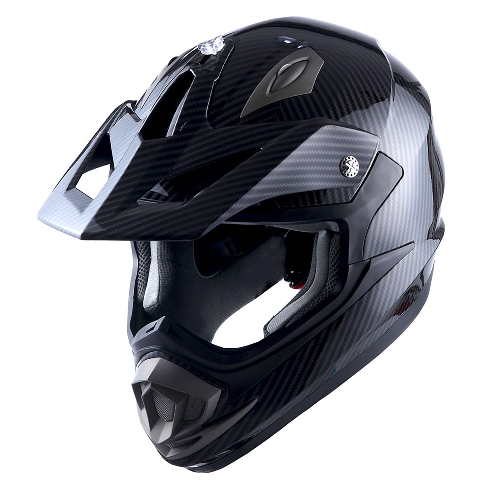 1Storm Adult Motocross Helmet Off Road Mx Bmx Atv Dirt Bike Mechanic Hgxp14B Carbon Fiber Black
