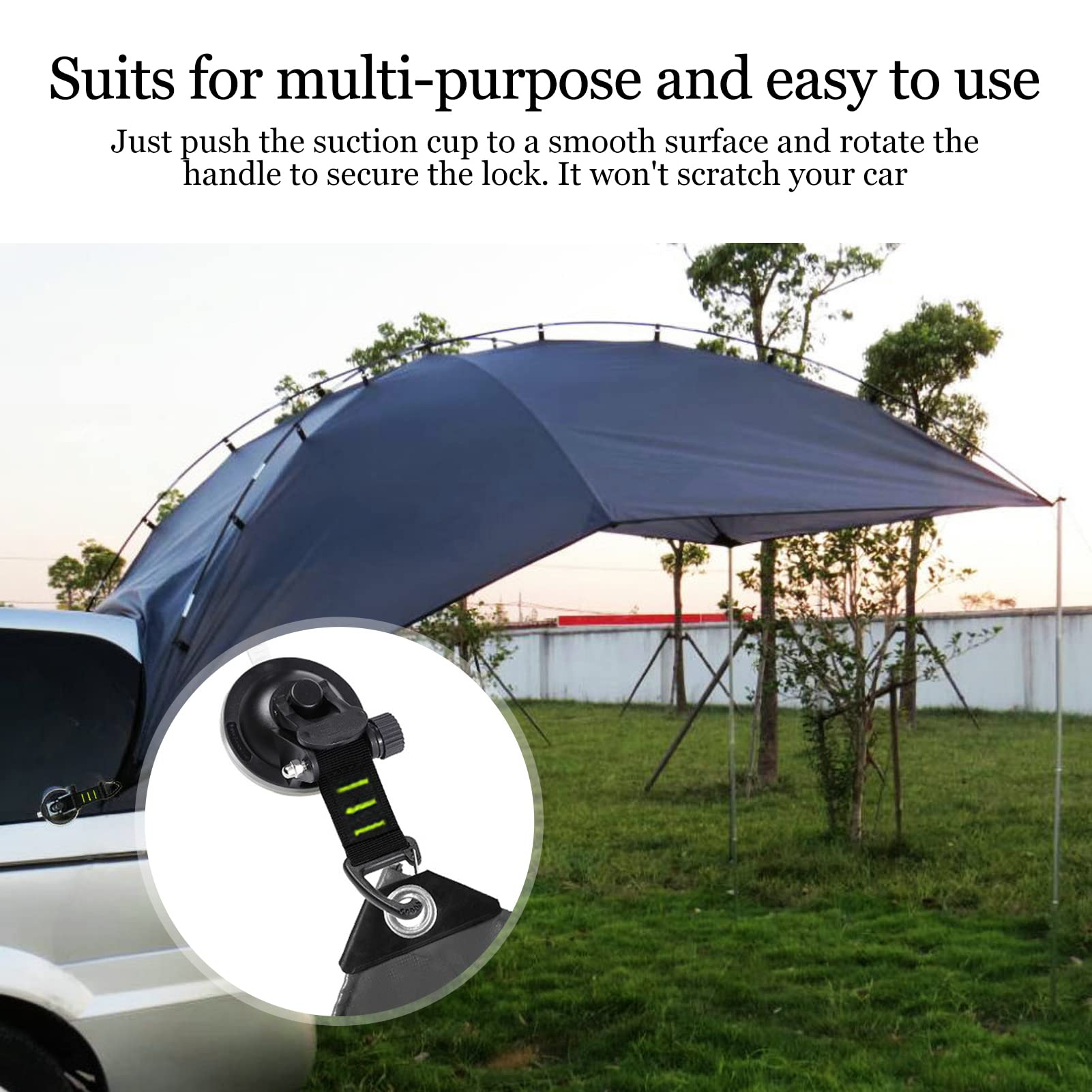 Conbola Suction Cups Hooks Heavy Duty Outdoor Car Camping Essentials 4 Pieces Upgraded Tie Down Suction Cup,Camper Accessories S