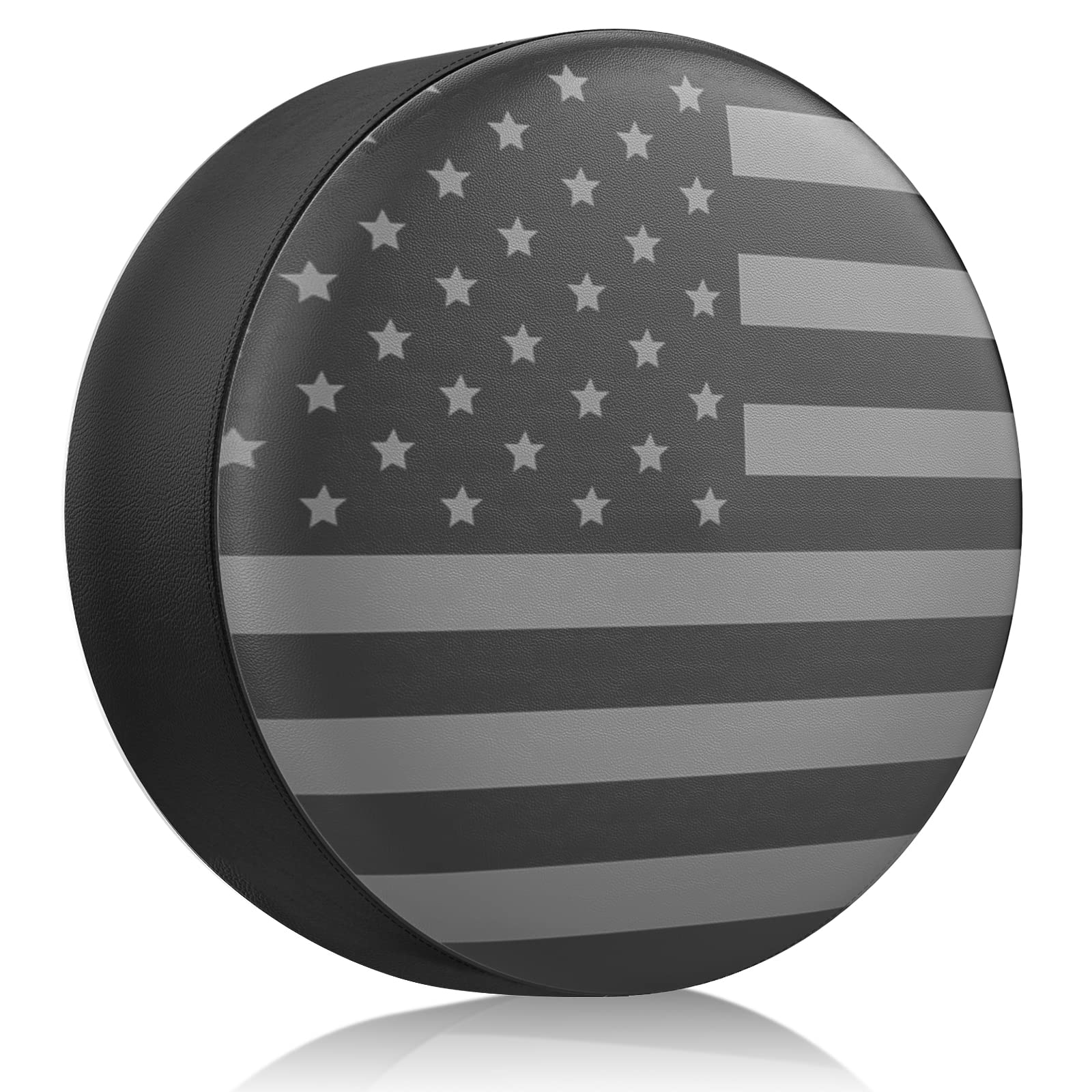 Spare Tire Cover For Rv Trailer, Waterproof Leather Wheel Cover With American Usa Flag, Camper Spare Tire Cover Fit For Jeep Wra