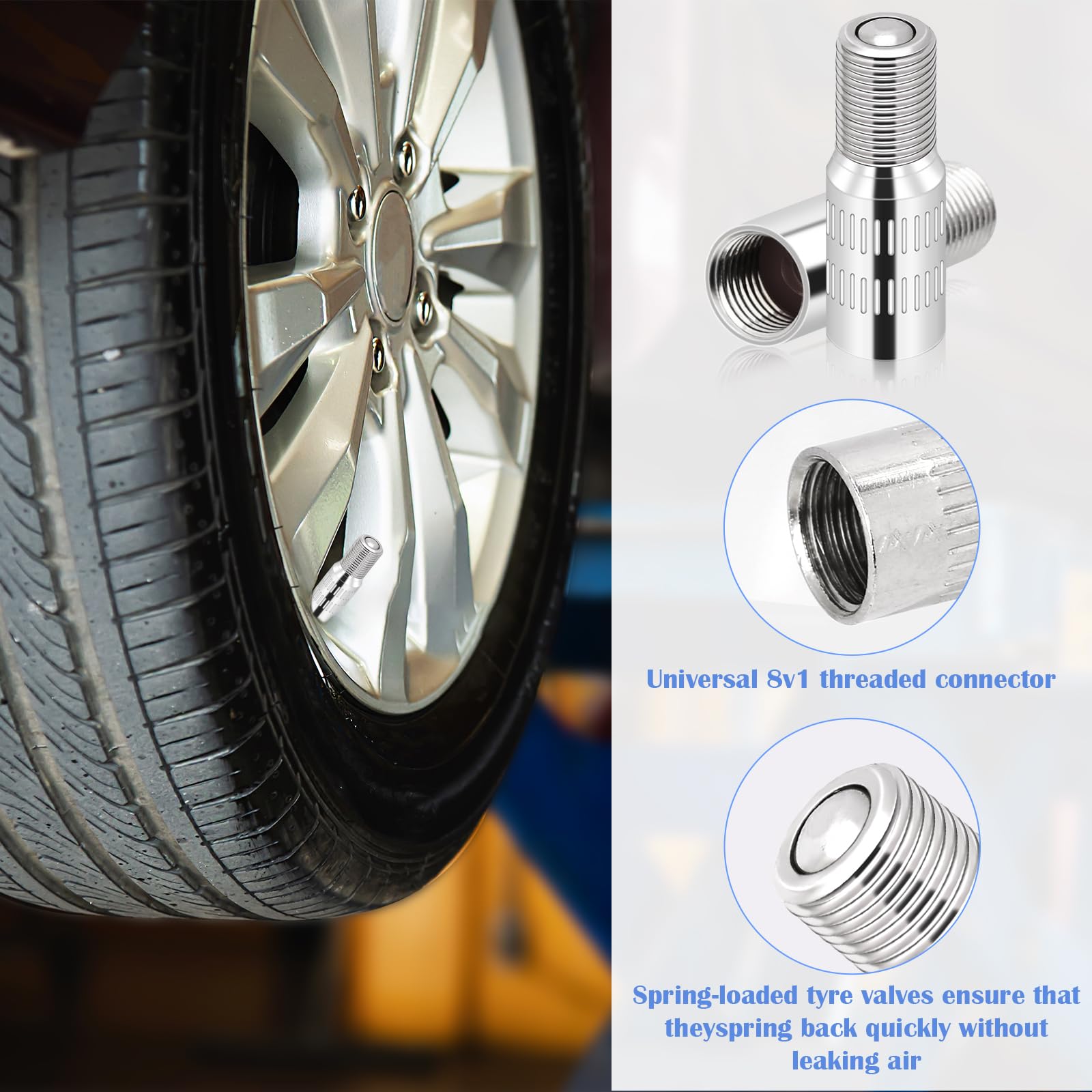 4 Pcs Valve Caps Stem Extension 27mm Tire Valve Extenders Brass Tire Stem Extension Wheel Tire Cap Extender Adapter for Car Moto