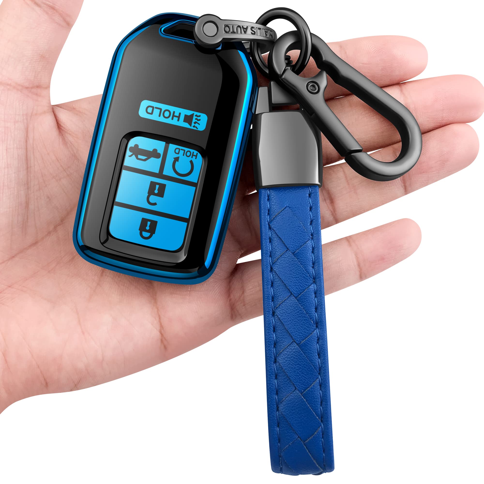 Sindeda For Honda Key Fob Cover With Leather Keychain,Soft Tpu Full Cover Protection,Key Fob Case Compatible With Honda Accord C