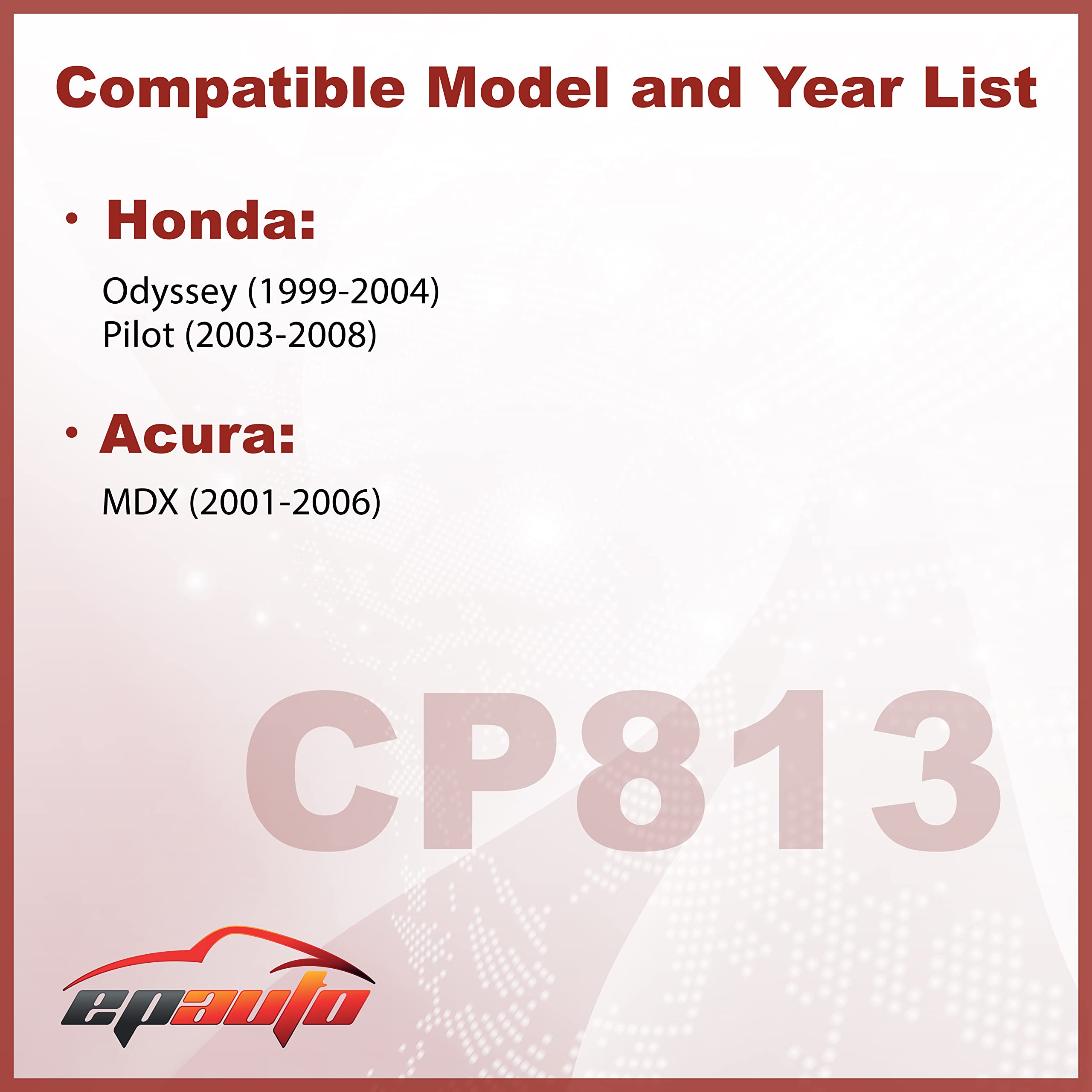 EPAuto CP813 (CF8813A) Replacement Cabin Air Filter includes Activated Carbon for Honda Odyssey (1999-2004), Pilot (2003-2008),