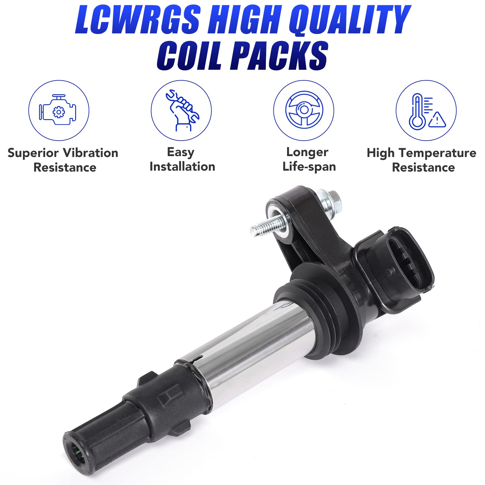 Set Of 6 Ignition Coil Pack Fits For 2.8 3.6 V6 2004 2005 2006 2007 2008 2009 Cadillac Cts Sts Srx Chevy Traverse Buick Enclave