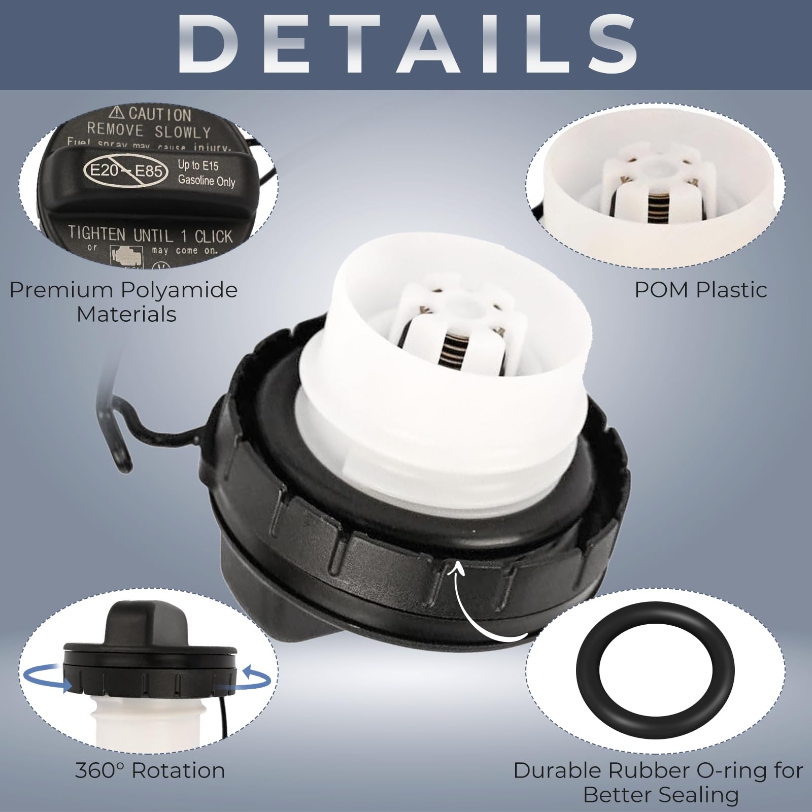 Gas Cap Fuel Cap For Toyota Lexus, 2015-2017 Camry/Tacoma, 2015-2018 Corolla/Rav4/Avalon, 2015-2016 Sienna/Highlander, 2015-2019