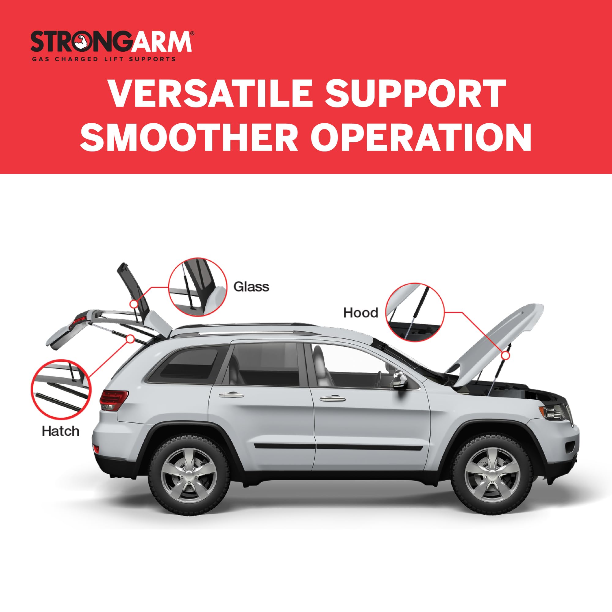 Strongarm 6314 Hood Lift Support, Pack Of 1, Black