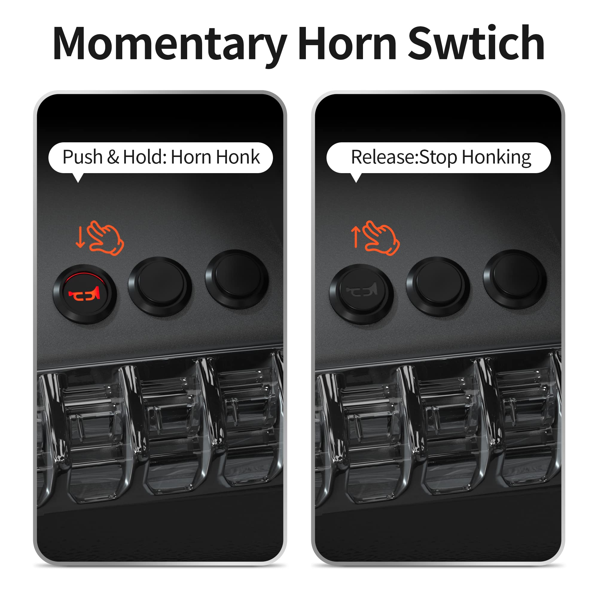 DaierTek Horn Switch 12V 16MM Marine Horn Switch Red LED Lighted Horn Button Switch momentary 12 Volt Speaker Stainless Steel Wa