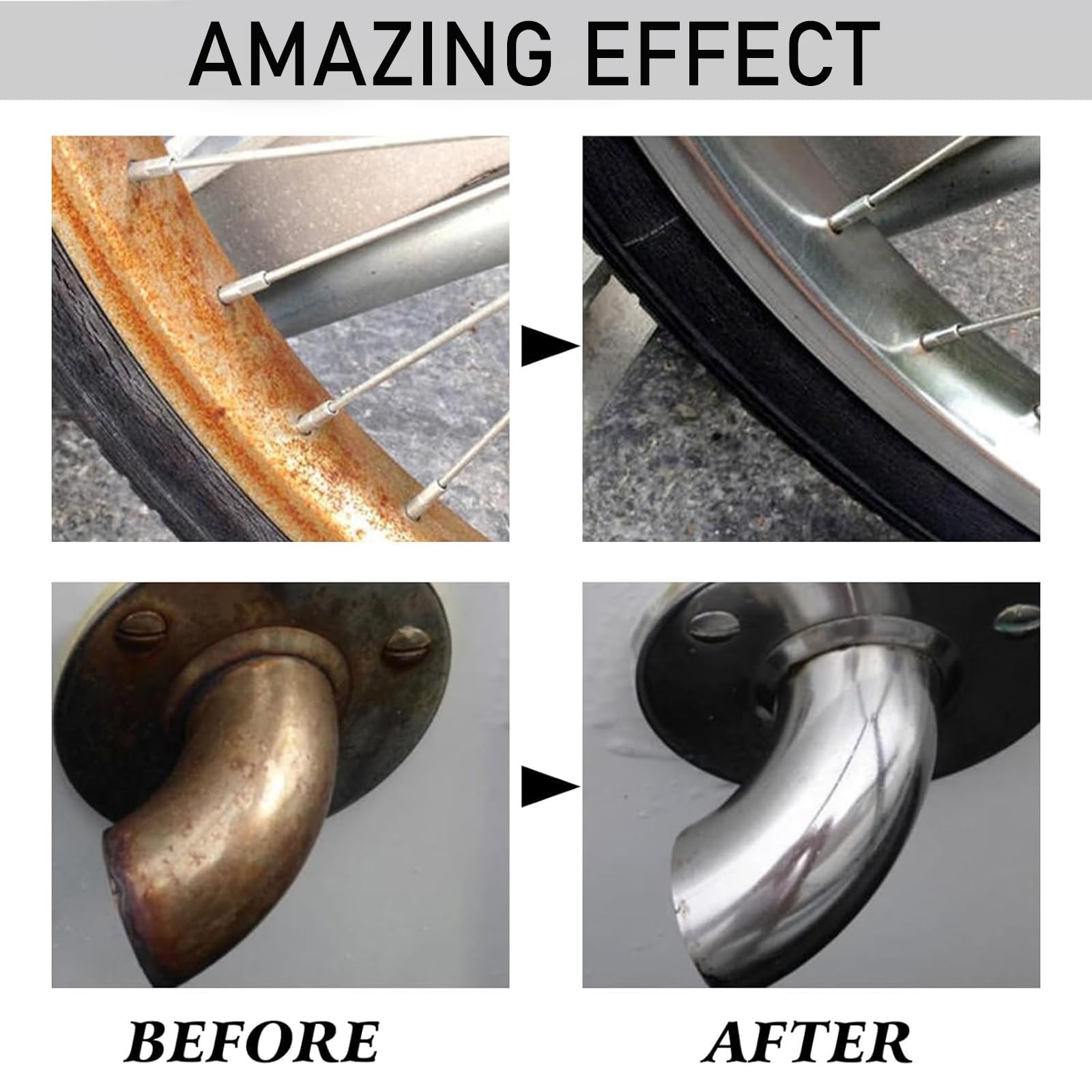 2Pcs Rust Remover Spray,2025 Upgrade Rust Remover for Metal,Destroys Rust & Dirt in One Application, for Multiple Surfaces Metal