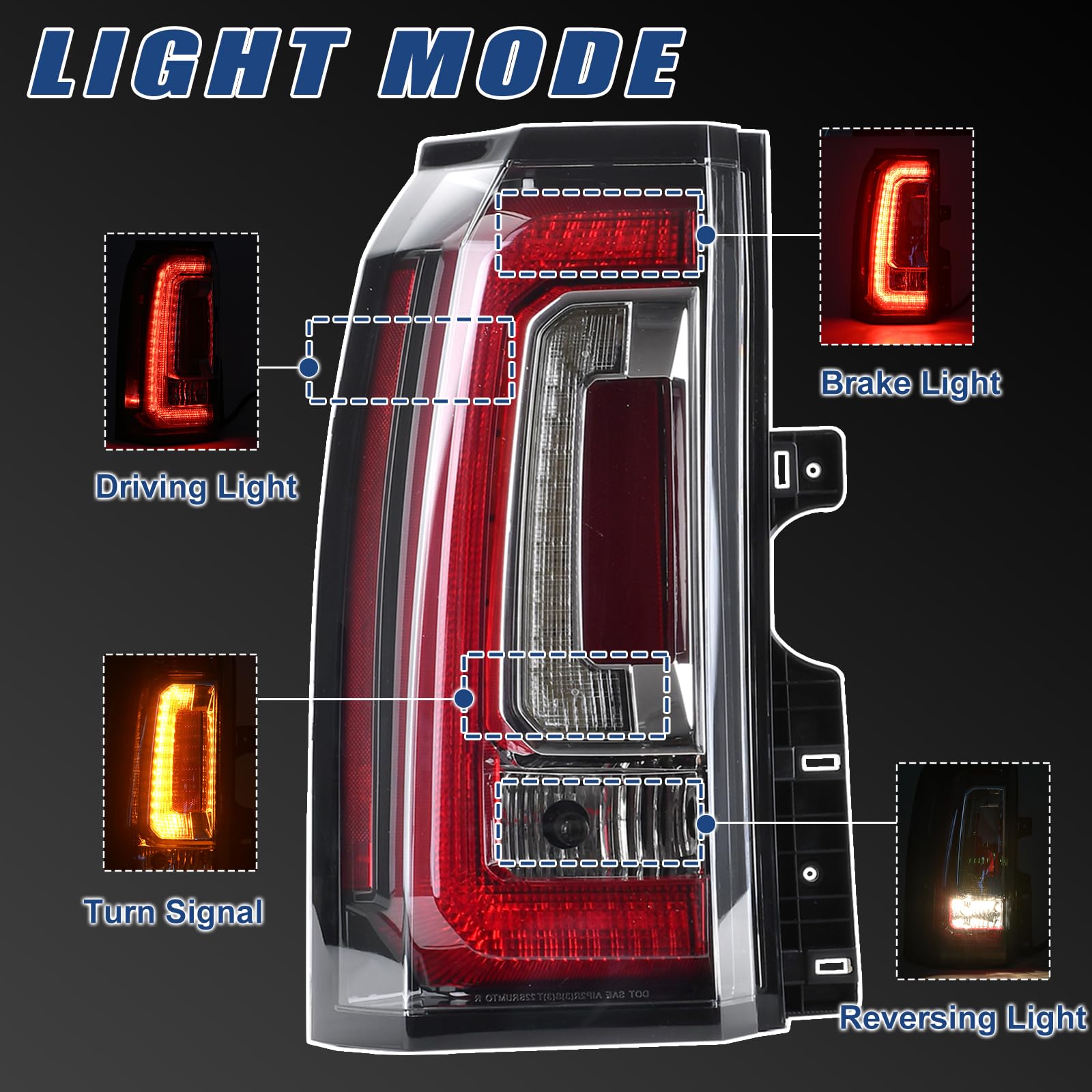 Goopool Tail Lights Assembly Compatible With Gmc Yukon/Yukon Xl 2015 2016 2017 2018 2019 2020 Left Driver Side Led Lens Tailligh